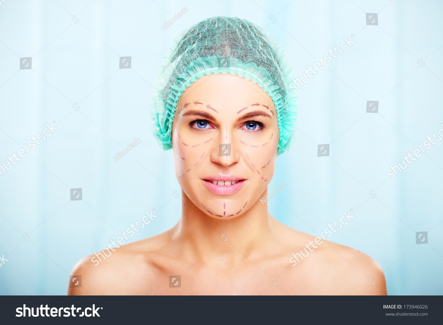 face of beautiful woman, plastic surgery 2 #173946026