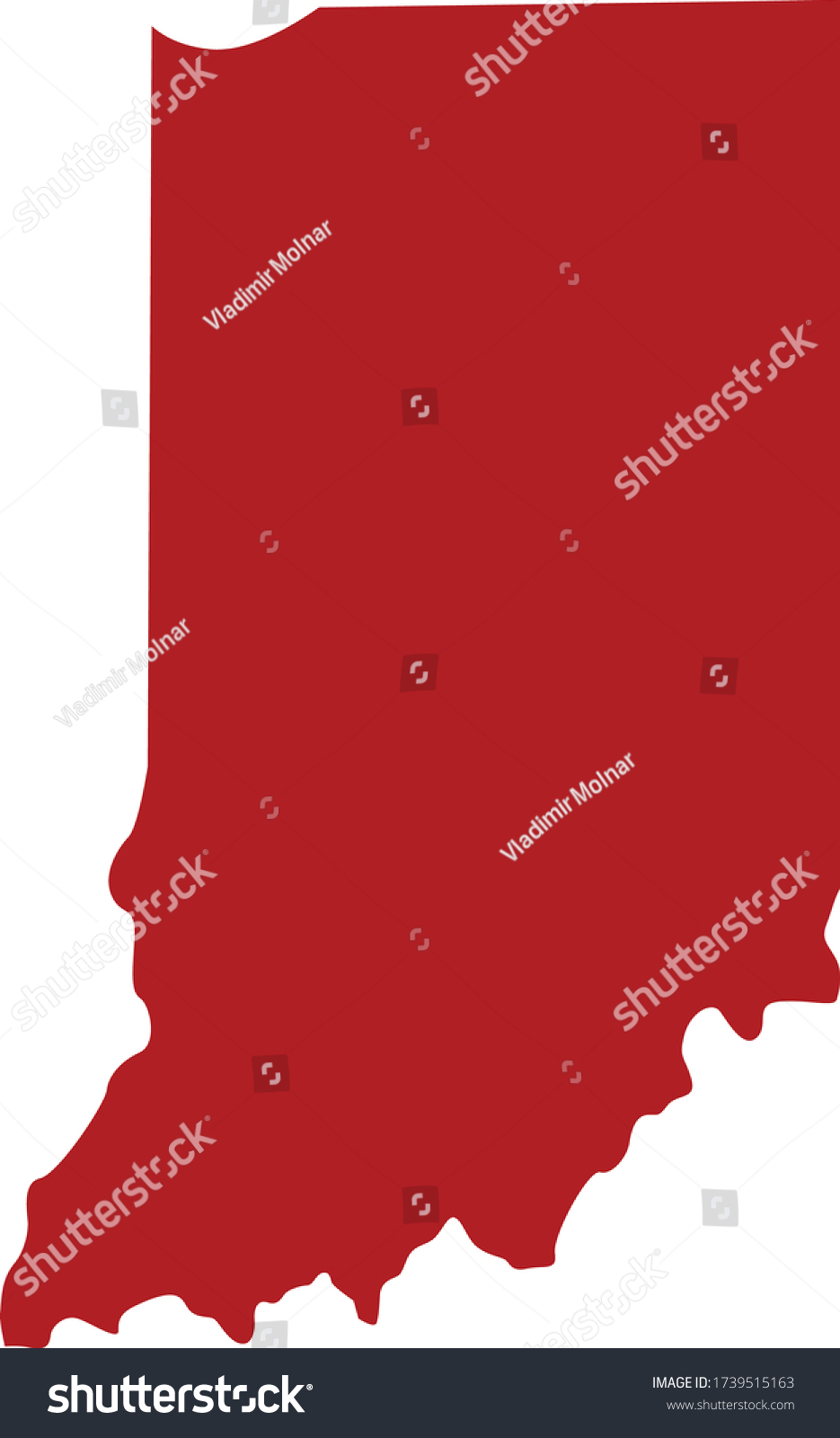 vector illustration of Indiana map - Royalty Free Stock Vector ...