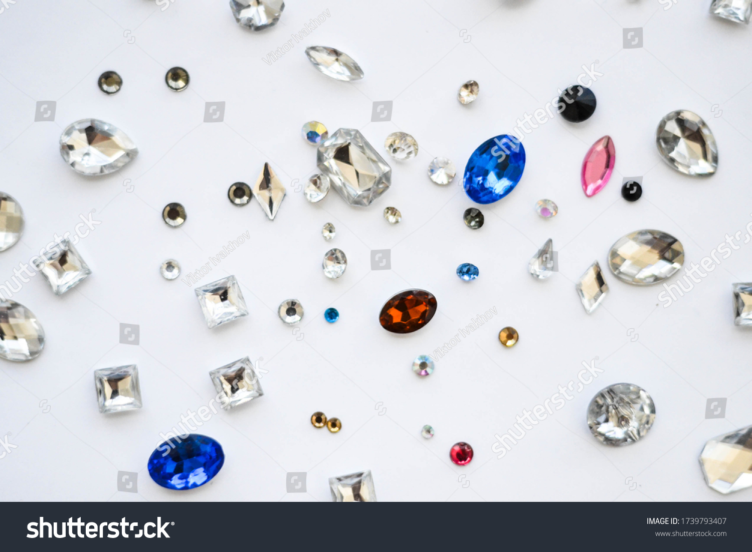 Crystals. Crystal rhinestones on a white - Royalty Free Stock Photo ...