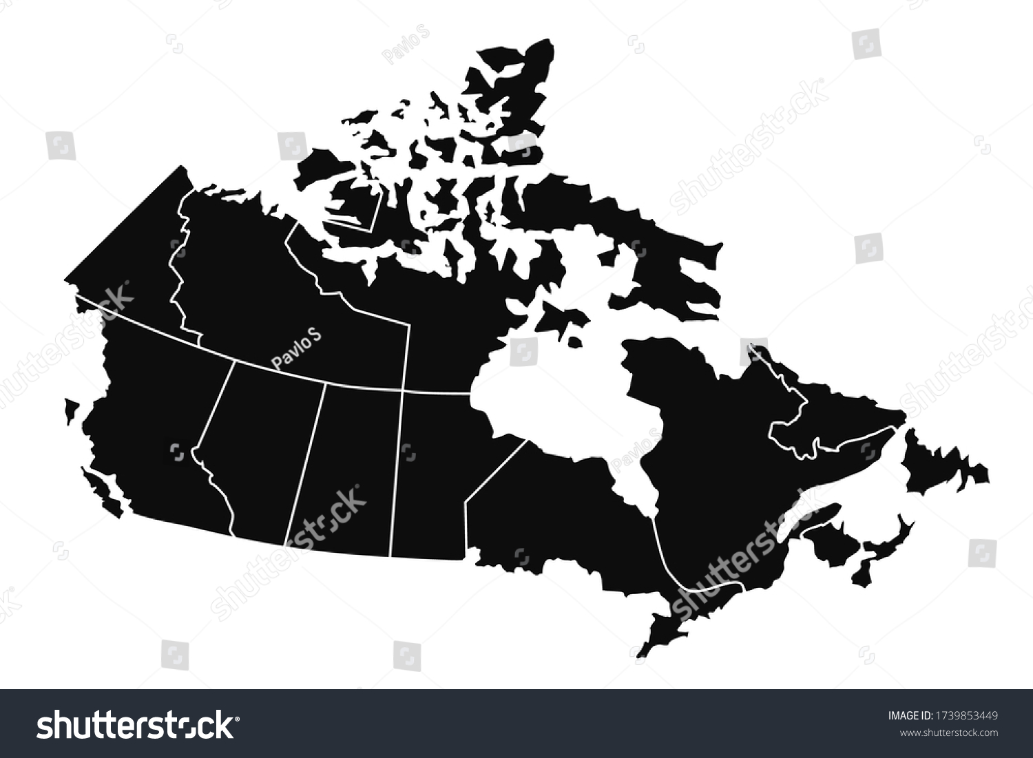 Canada map with administrative division isolated - Royalty Free Stock ...