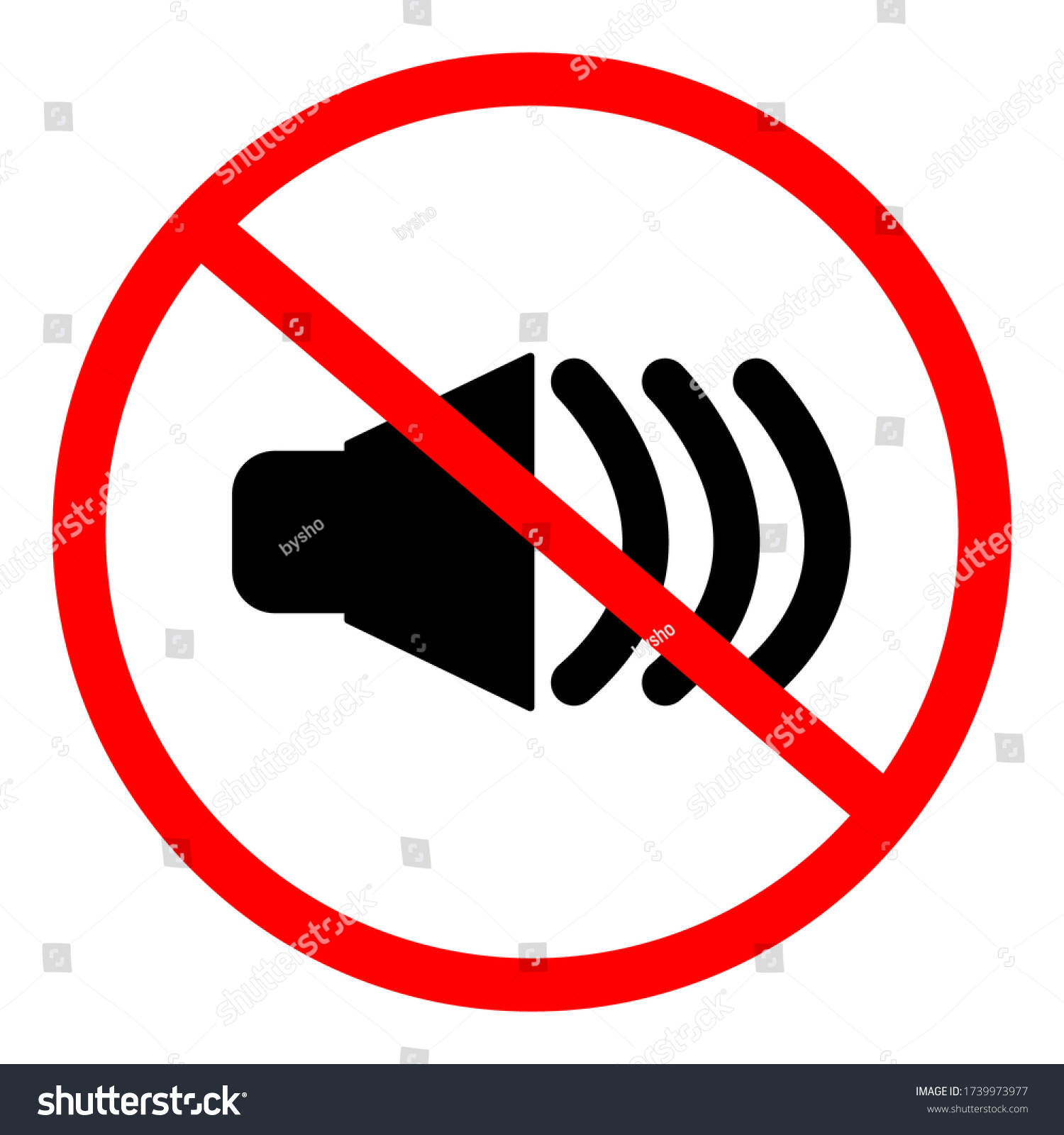 No Sound No Noise Prohibition Sign Vector Royalty Free Stock