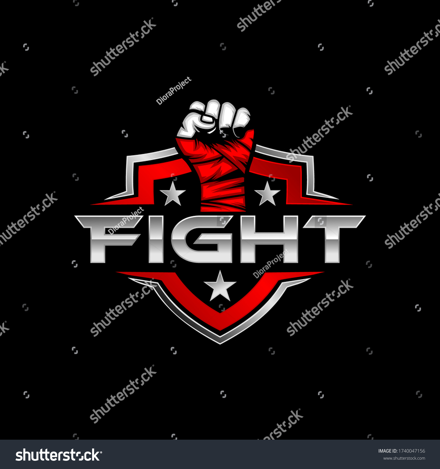 fight logo modern - shield logo fight #1740047156
