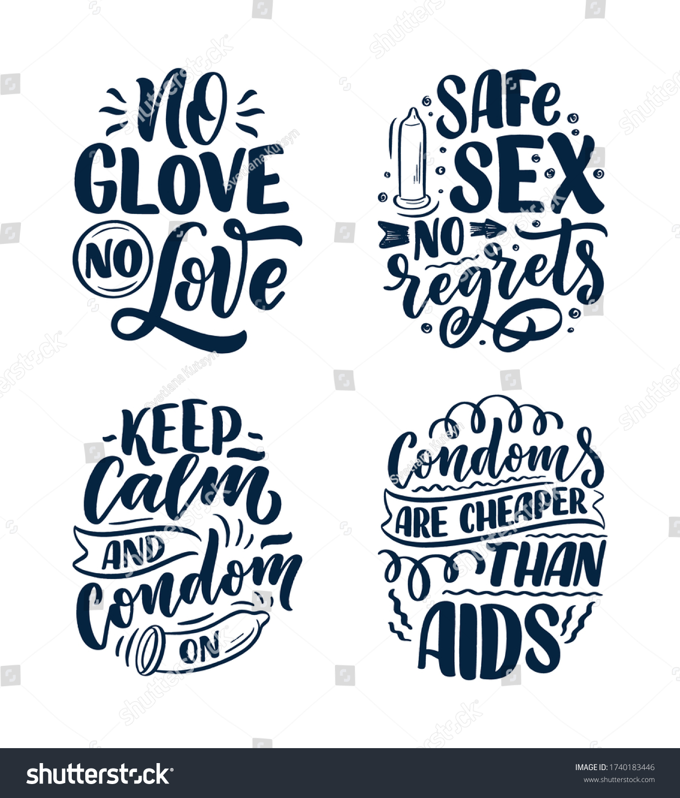 Safe Sex Slogans Great Design For Any Purposes Royalty Free Stock Vector 1740183446 1511