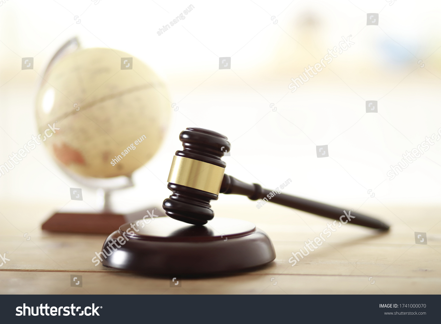 Gavel with globe. Law concept #1741000070