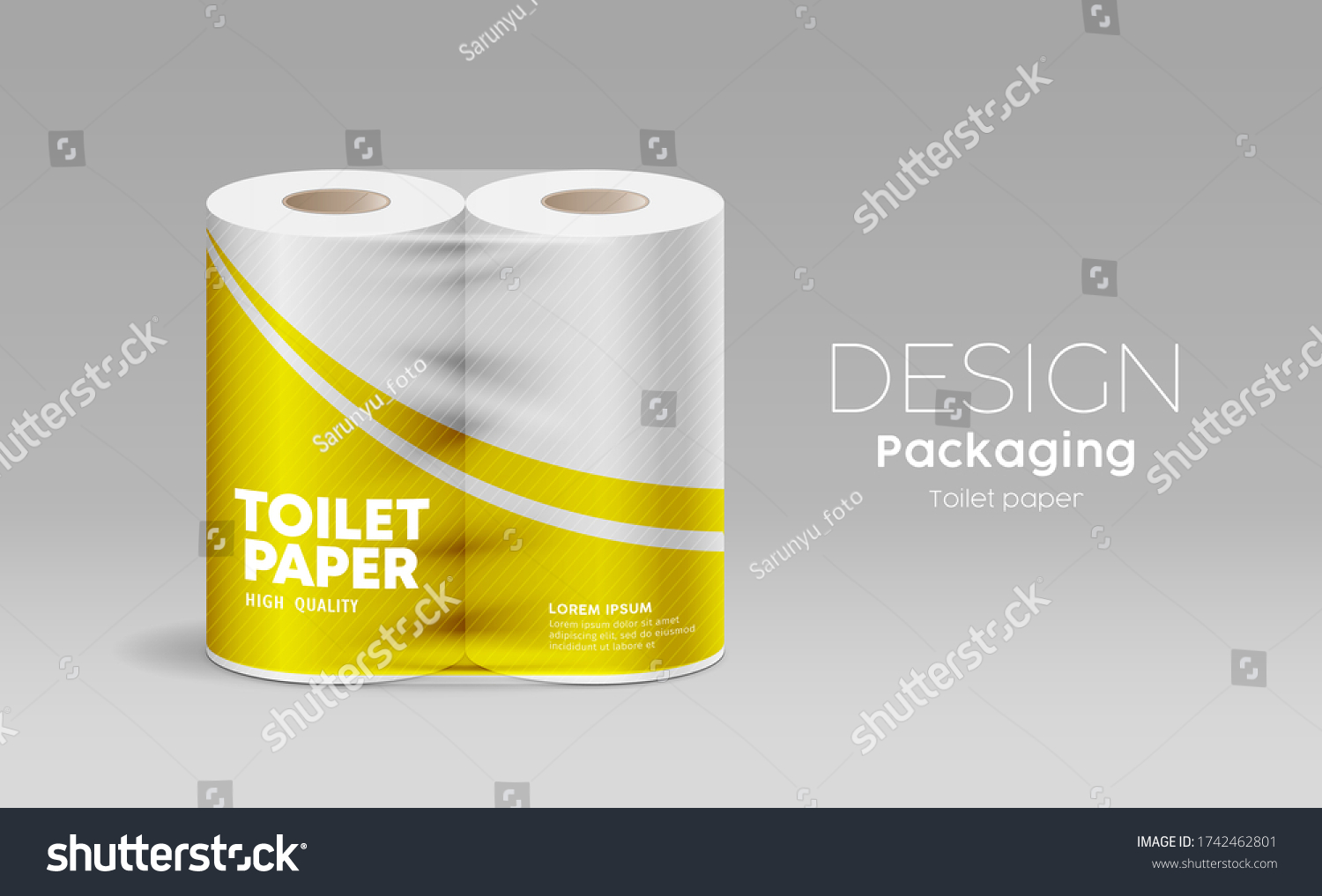 Vector Toilet Paper Plastic Packaging Roll Royalty Free Stock Vector