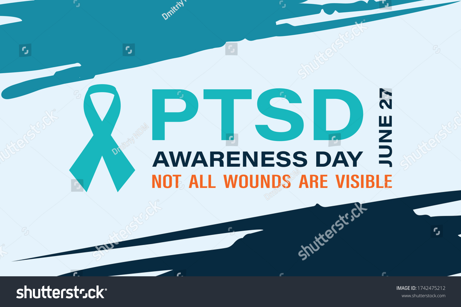 National PTSD Awareness Day. It is acknowledged Royalty Free Stock