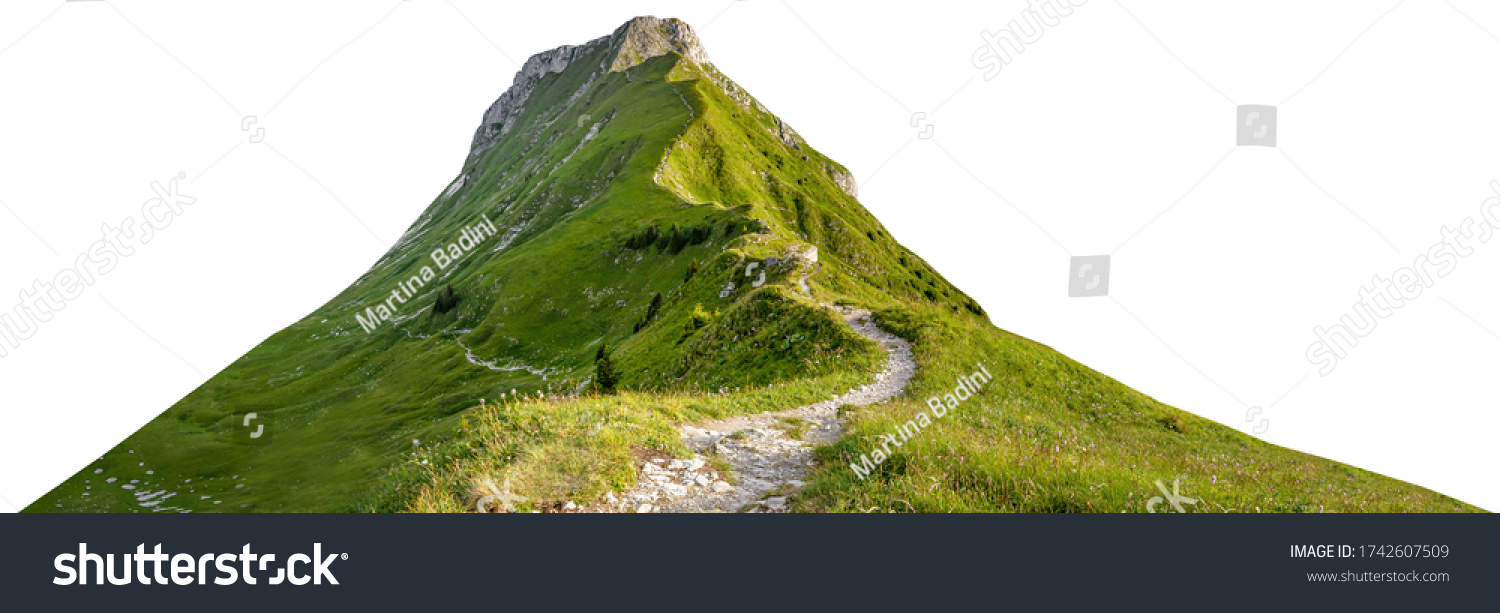 Mountain path isolated on white background #1742607509