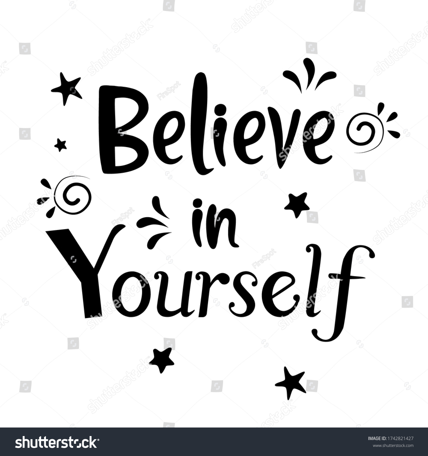 Believe in yourself, English motivational - Royalty Free Stock Vector ...