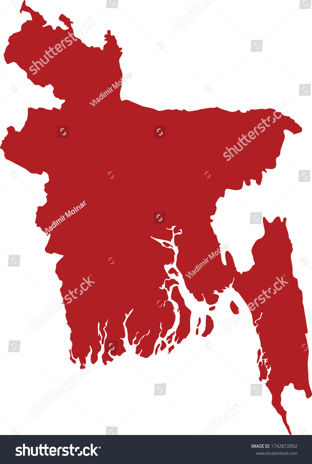 vector illustration of Bangladesh map #1742872892