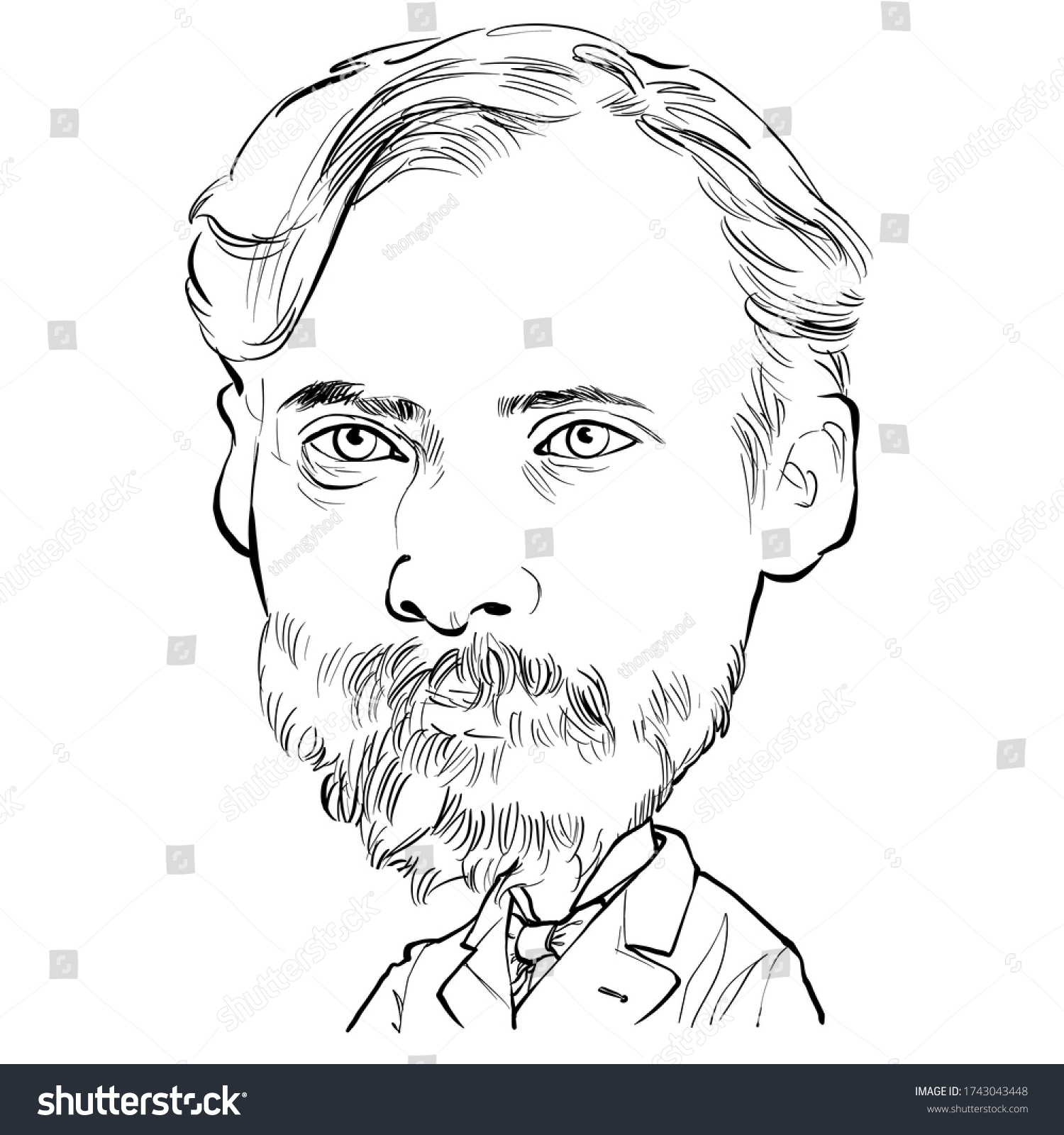 May 28, 2020 Caricature of Paul Cezanne was a - Royalty Free Stock ...