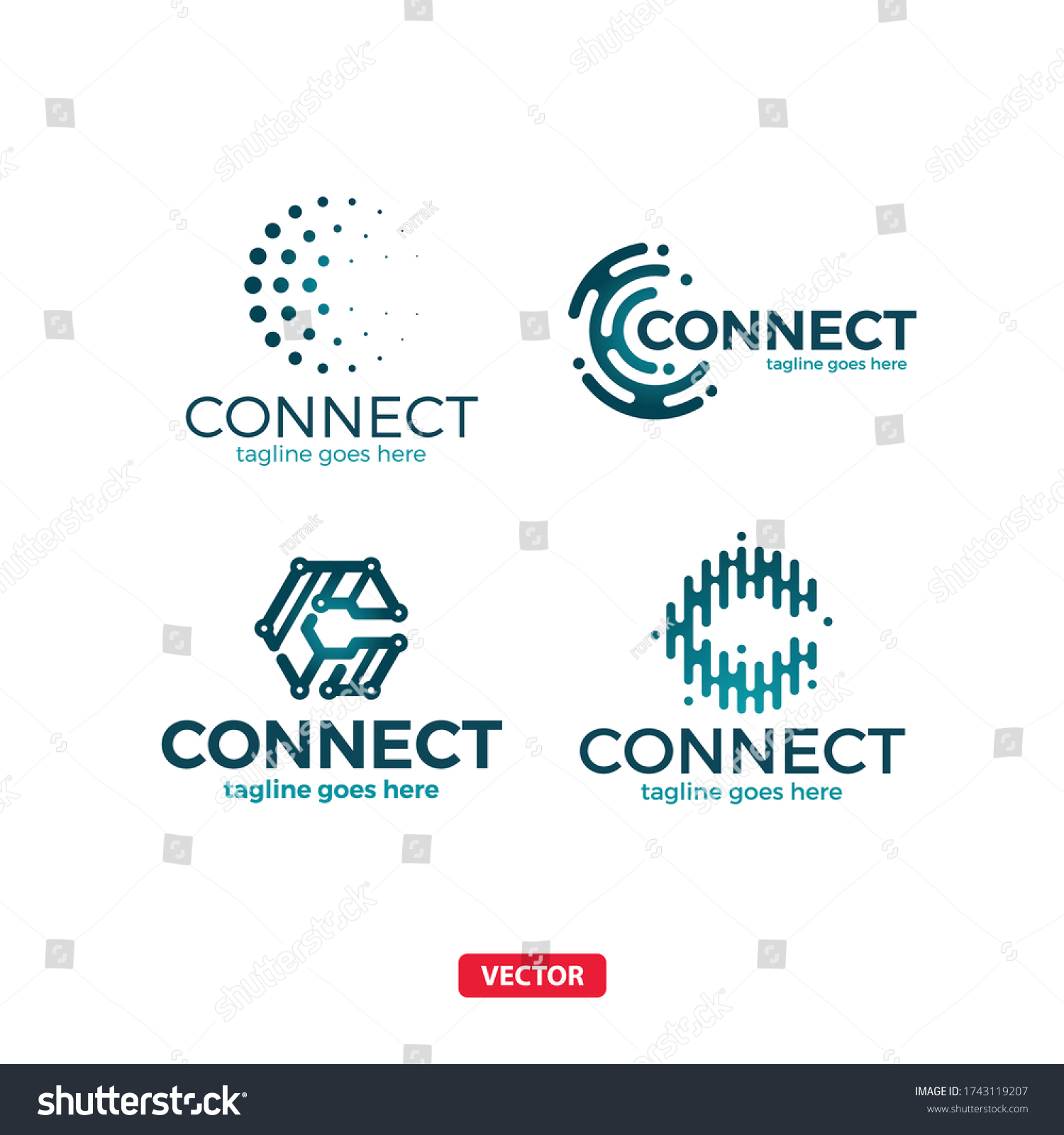 Connect Logo Letter C Set. Vector Logo Letter C - Royalty Free Stock ...