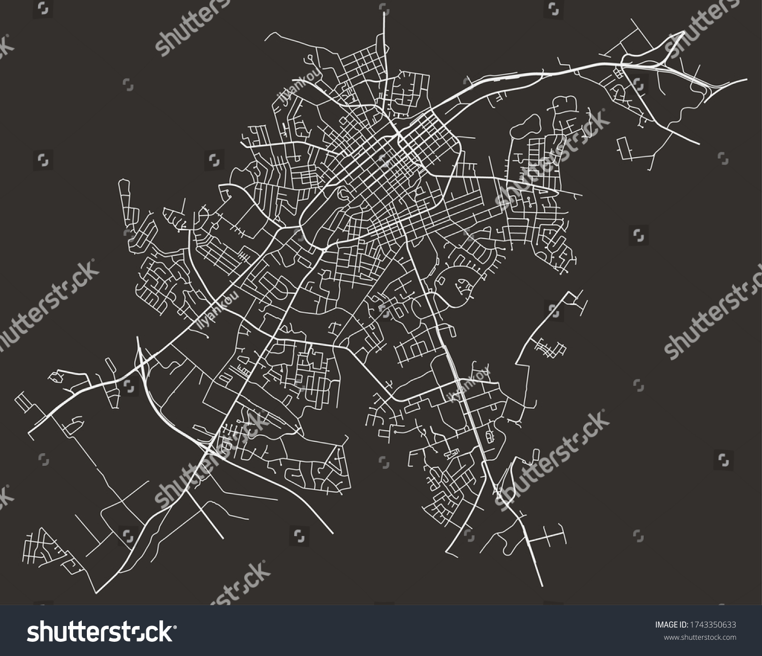 Urban vector street map of Bowling Green, - Royalty Free Stock Vector ...
