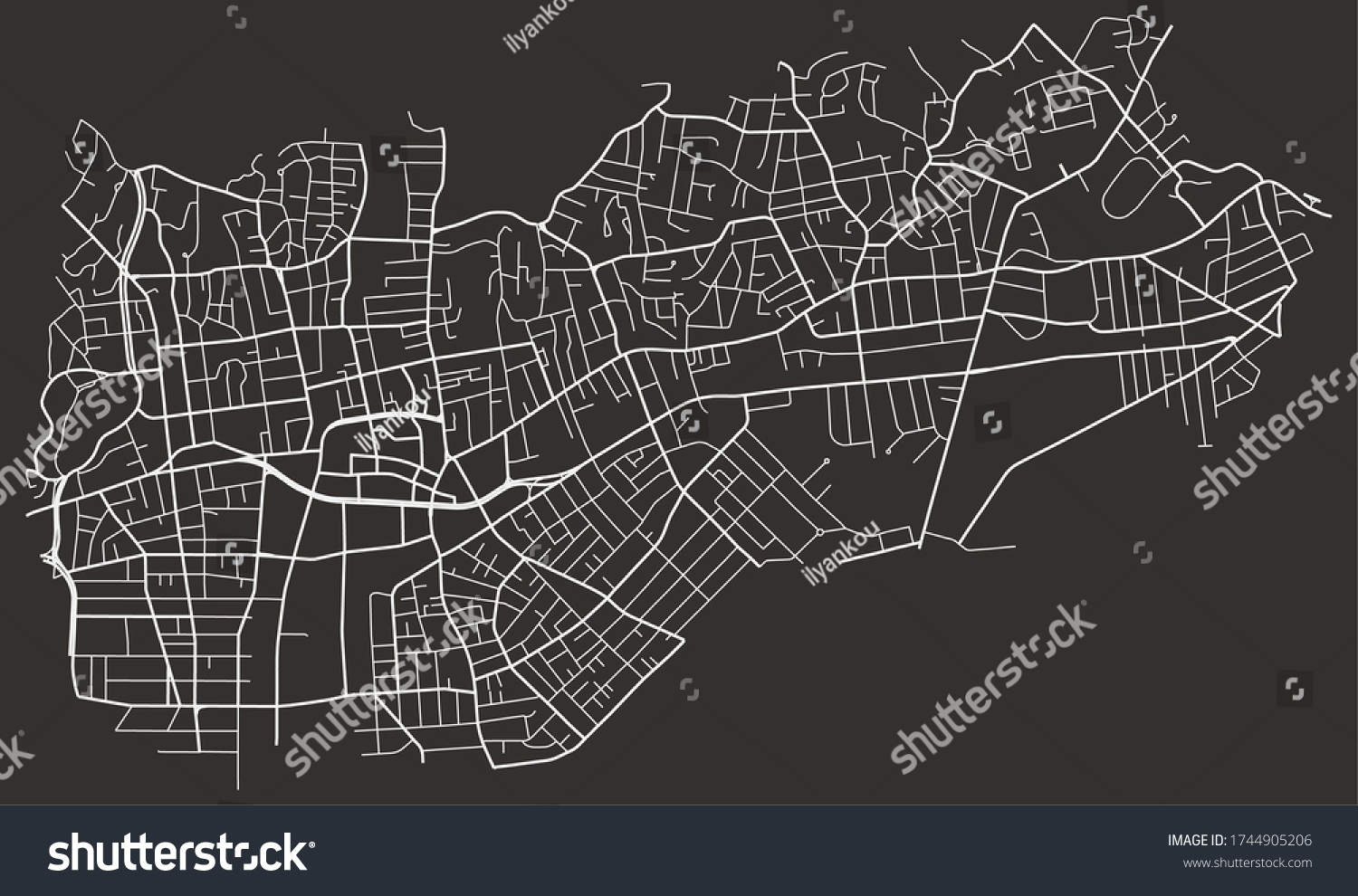 Street Network Map Of Malden Massachusetts Royalty Free Stock   Avopix 1744905206 