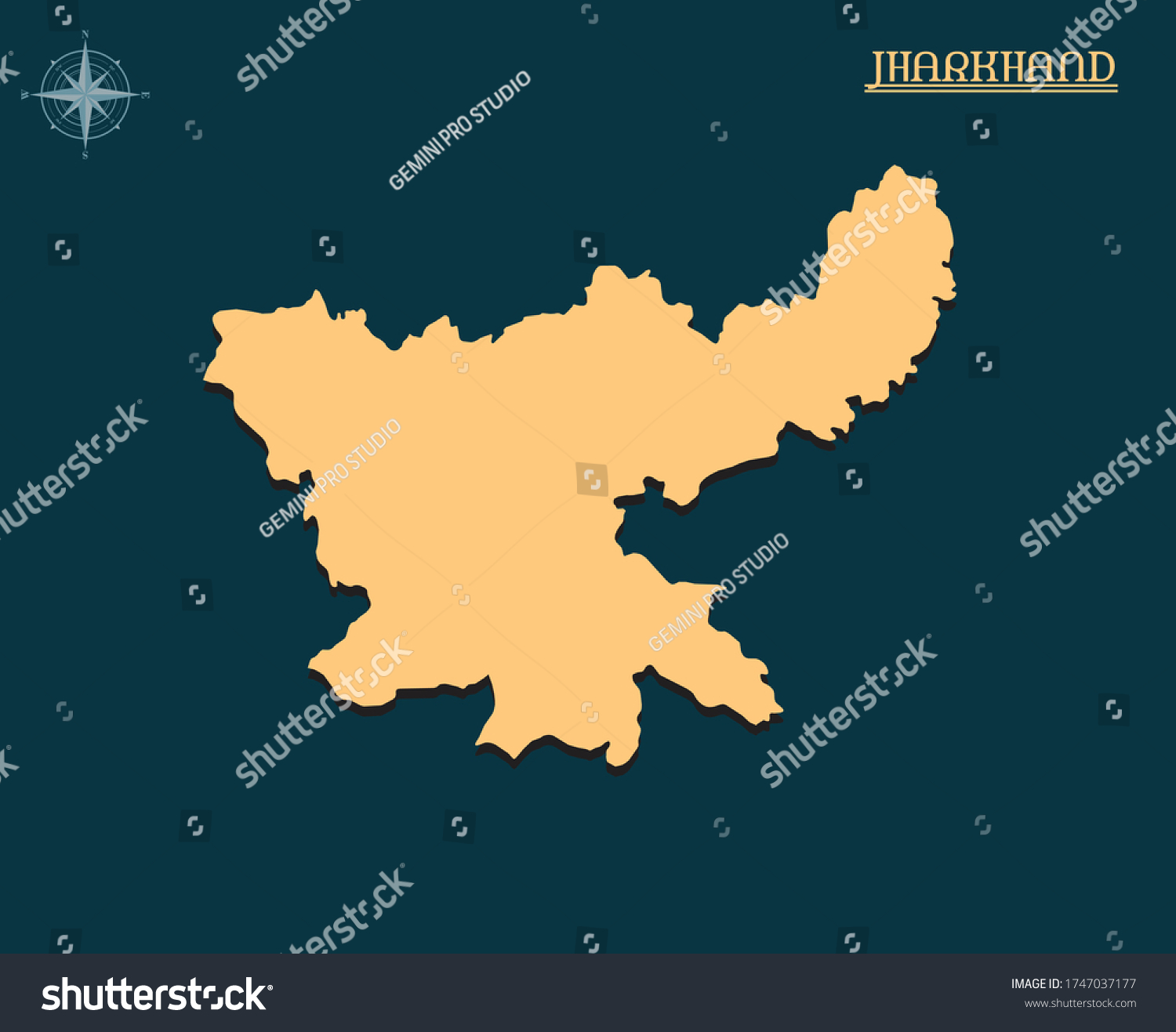 Modern map of jharkhand, india state map - Royalty Free Stock Vector ...