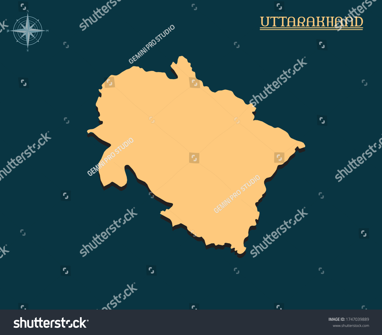 Modern map of UTTARAKHAND , india state map - Royalty Free Stock Vector ...