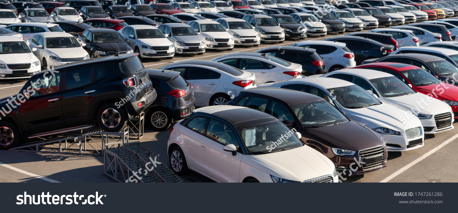 Cars in a row. Used car sales #1747261286