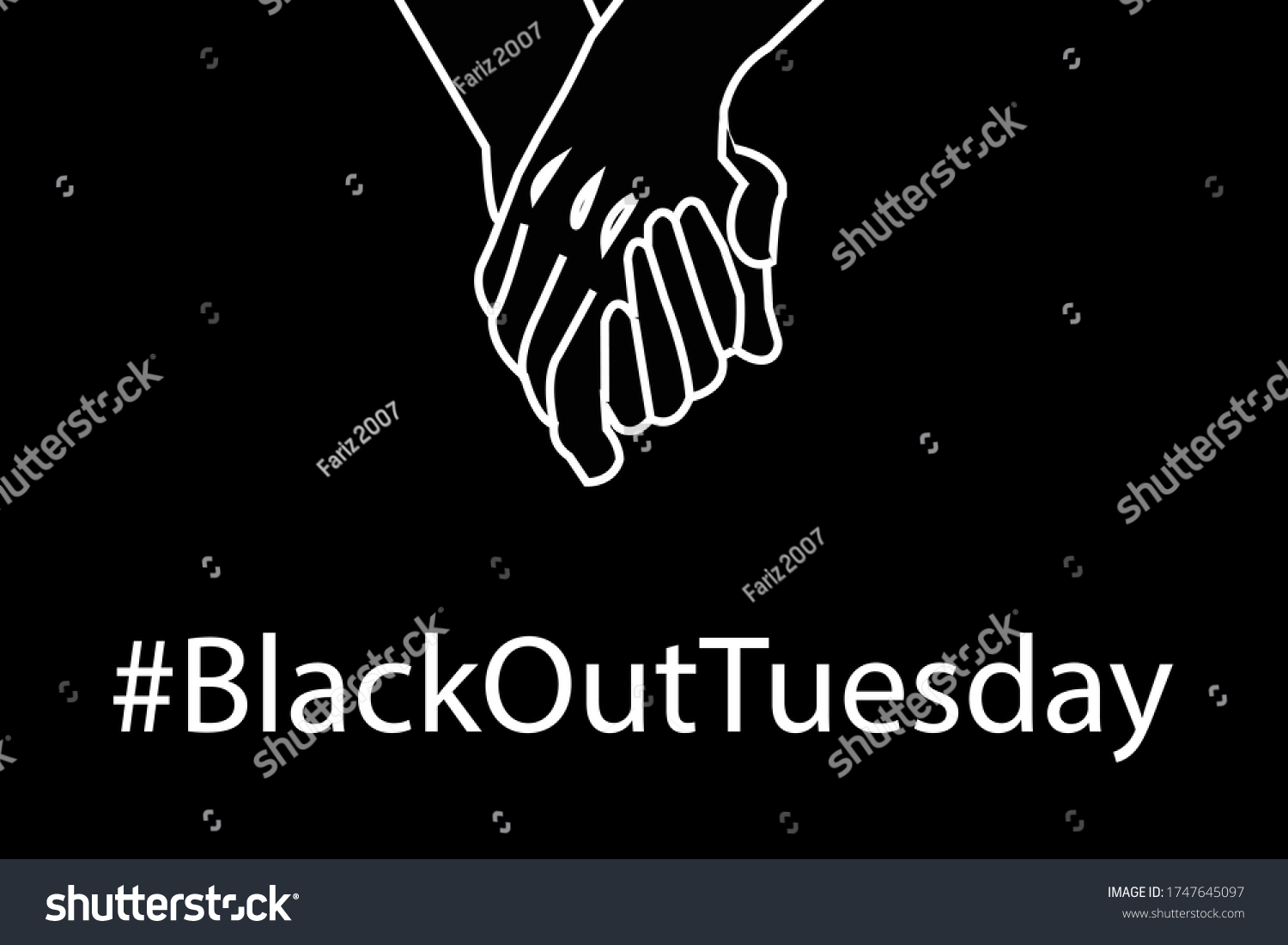 Blackout tuesday inscription on a black background. Black lives matter, blackout tuesday 2020 concept. #1747645097