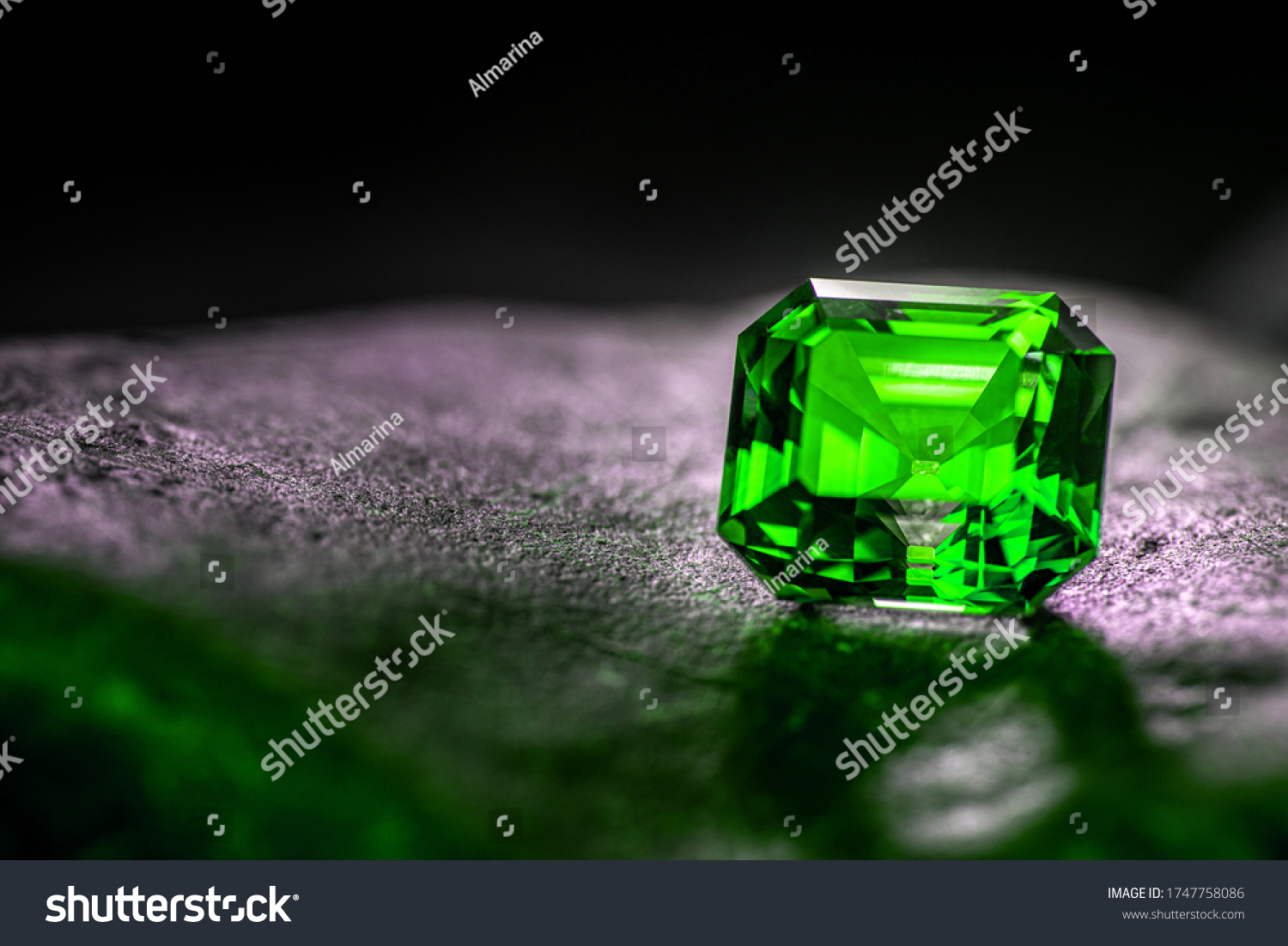 Green Precious Gemstone. Emerald Stone #1747758086