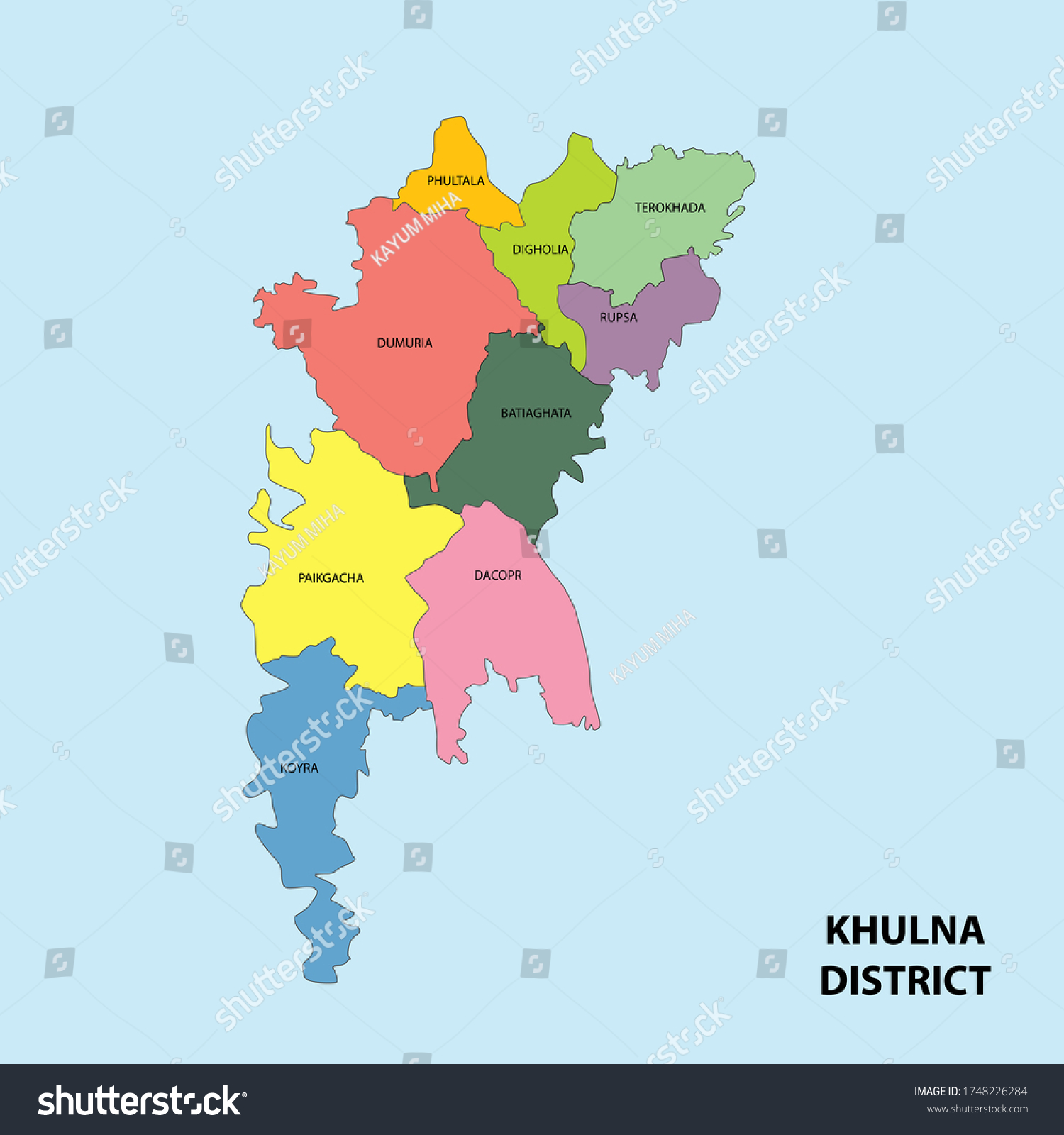 Khulna district map of Bangladesh, Map of Khulna #1748226284