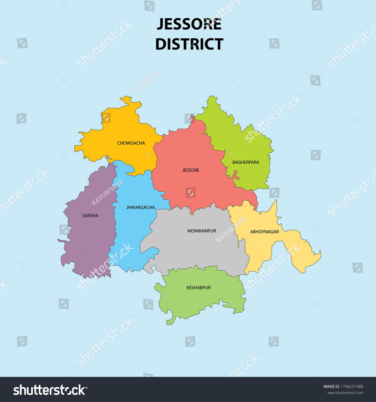 Jessore district map of Bangladesh - Royalty Free Stock Vector ...