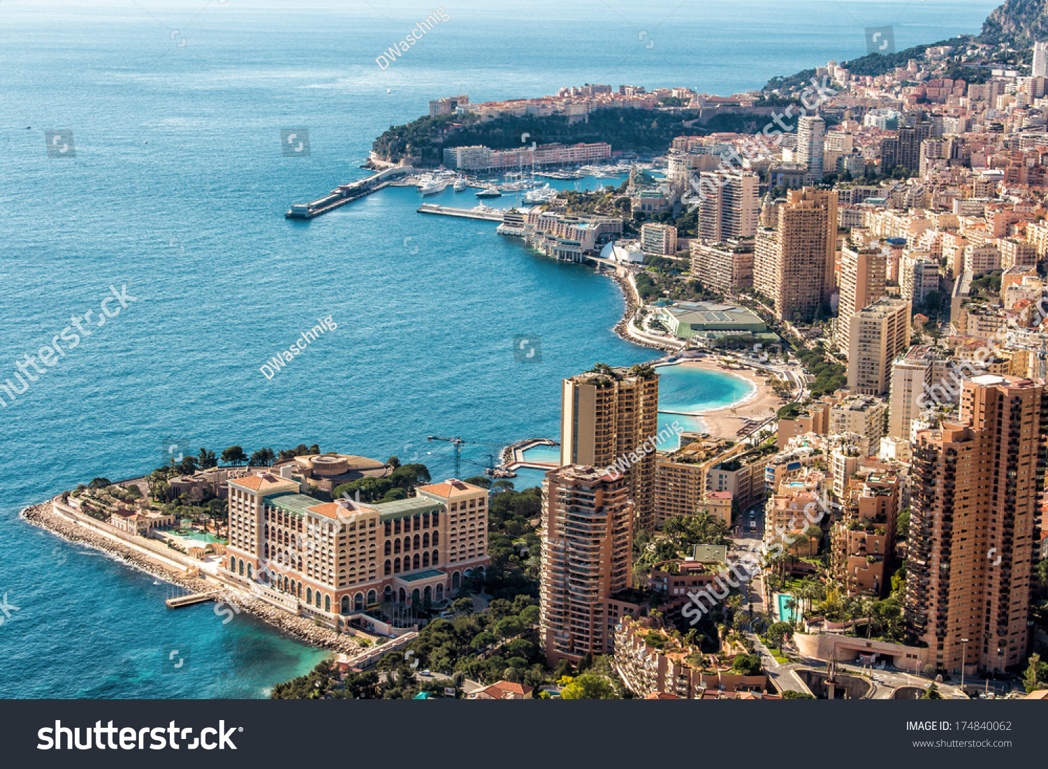 Monte Carlo top View with blue sky and water #174840062