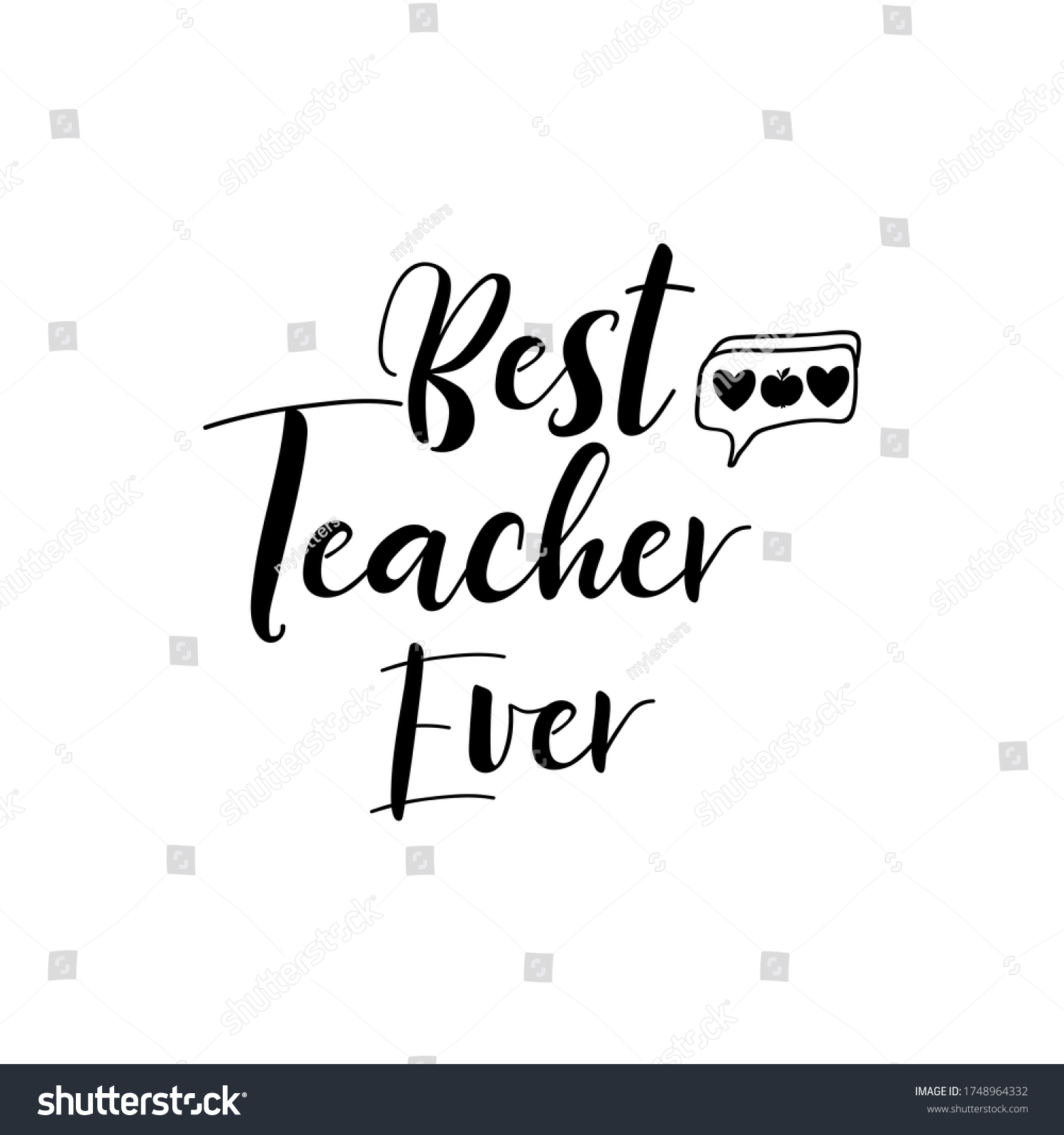 Best Teacher Ever Vector Illustration Royalty Free Stock Vector