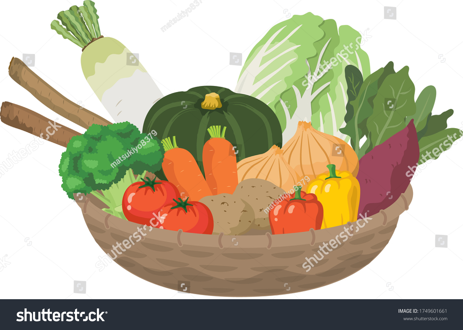 Many vegetables in the basket #1749601661