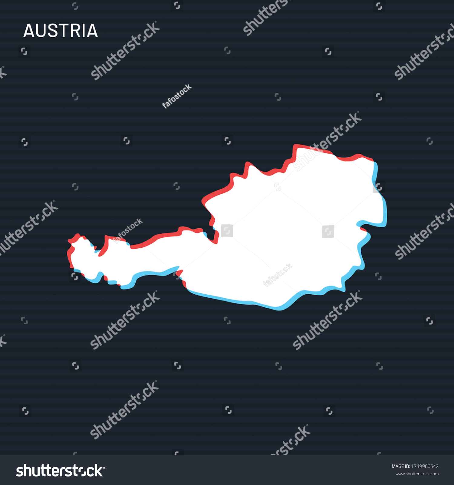 Map of Austria Vector Design Template On Dark - Royalty Free Stock ...