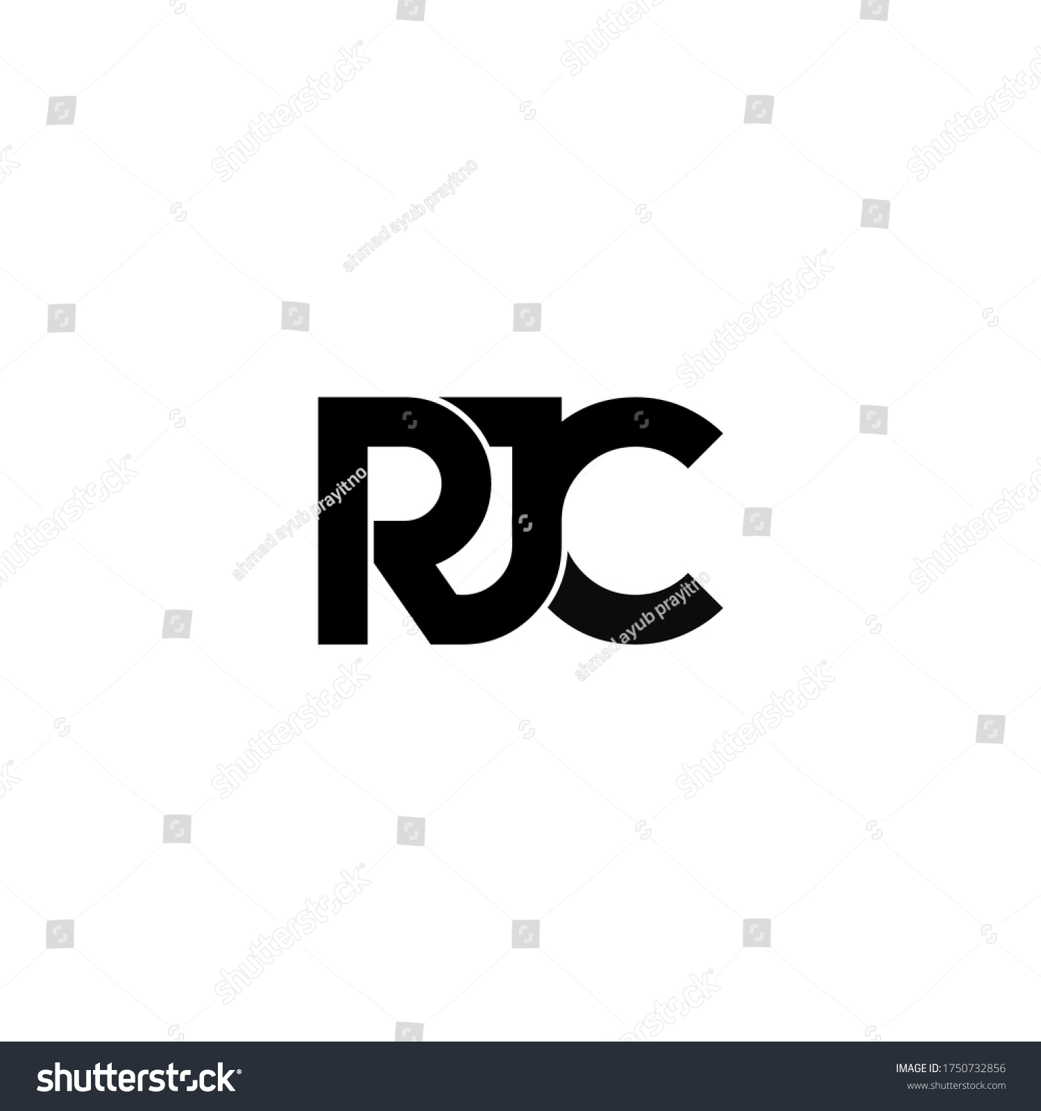 rjc letter original monogram logo design - Royalty Free Stock Vector ...