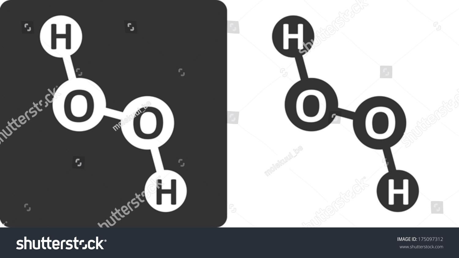 Hydrogen Peroxide (h2o2) Molecule, Flat Icon - Royalty Free Stock 