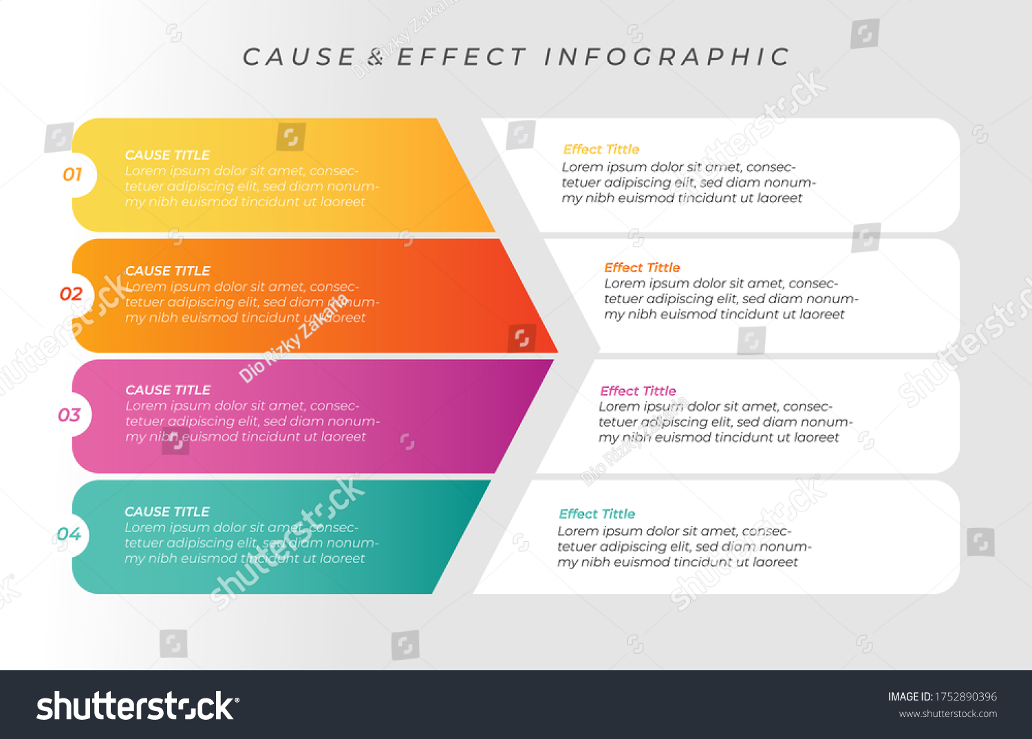 Cause and Effect infographic template #1752890396