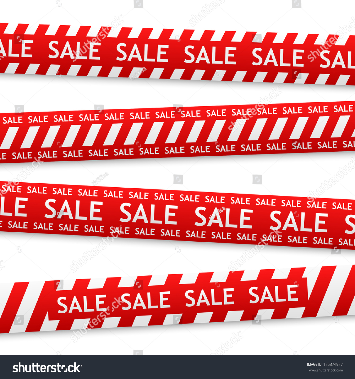 vector red bent sticker with white sale sign #175374977