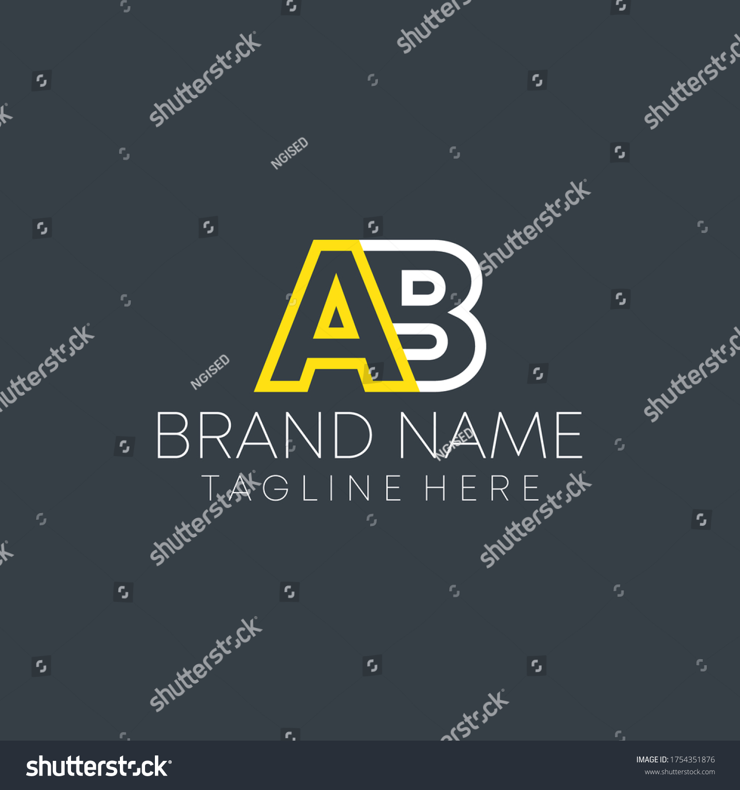 A B Joint Letter Logo Design Vector. A B - Royalty Free Stock Vector ...