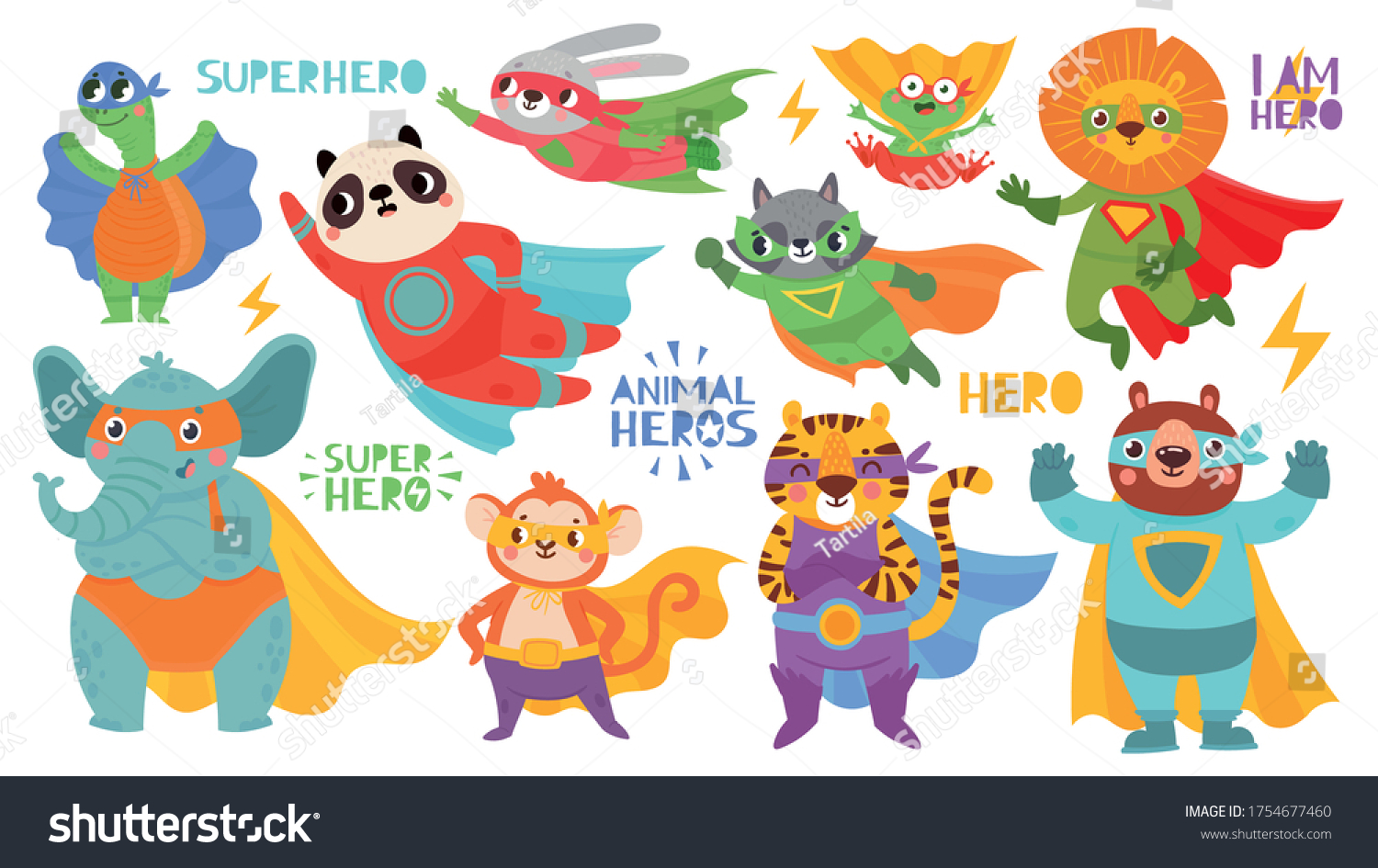 Hero animals wearing costume. Super animal kids - Royalty Free Stock ...