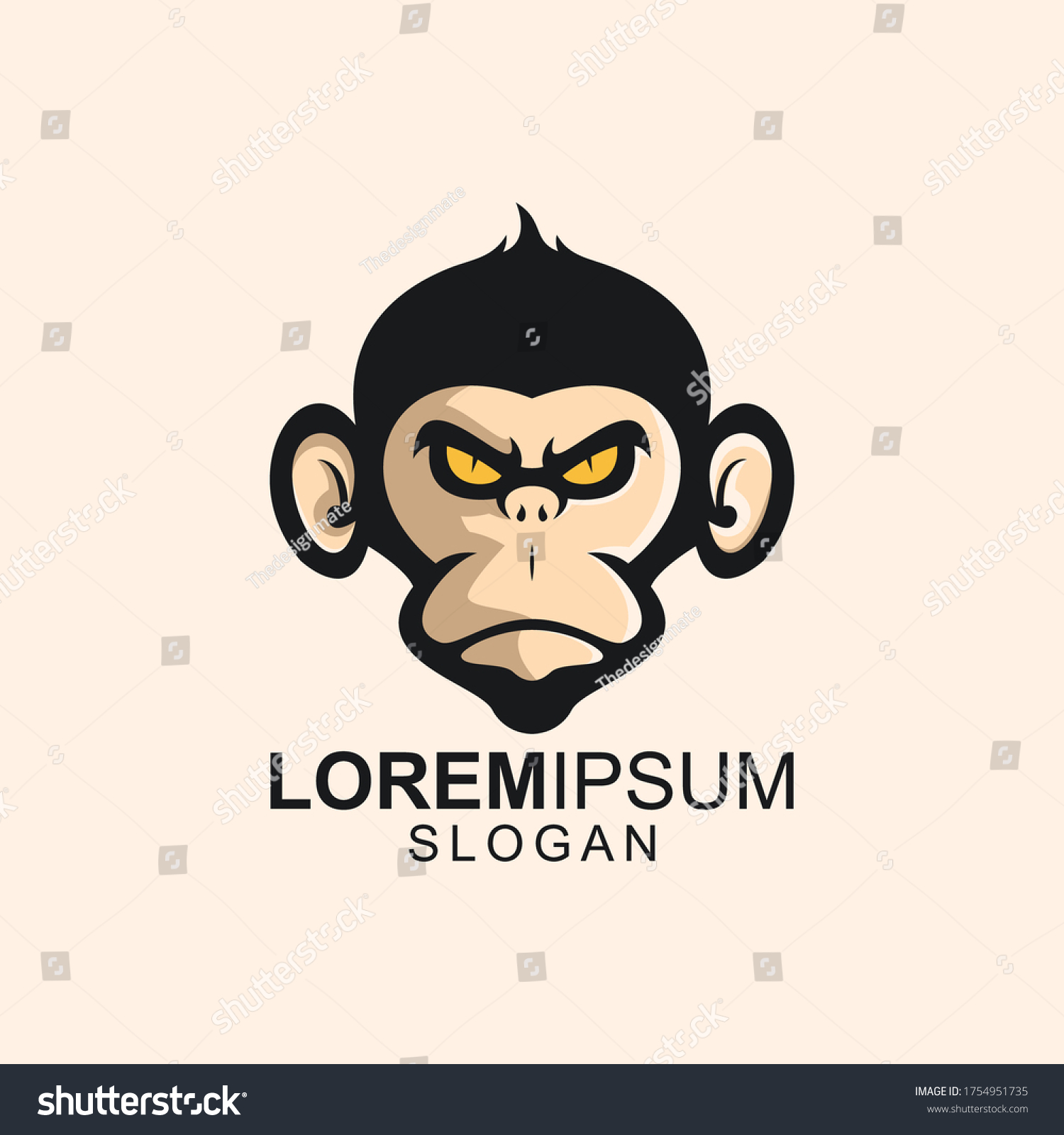 Geek Monkey Logo Templates For General Company Royalty Free Stock