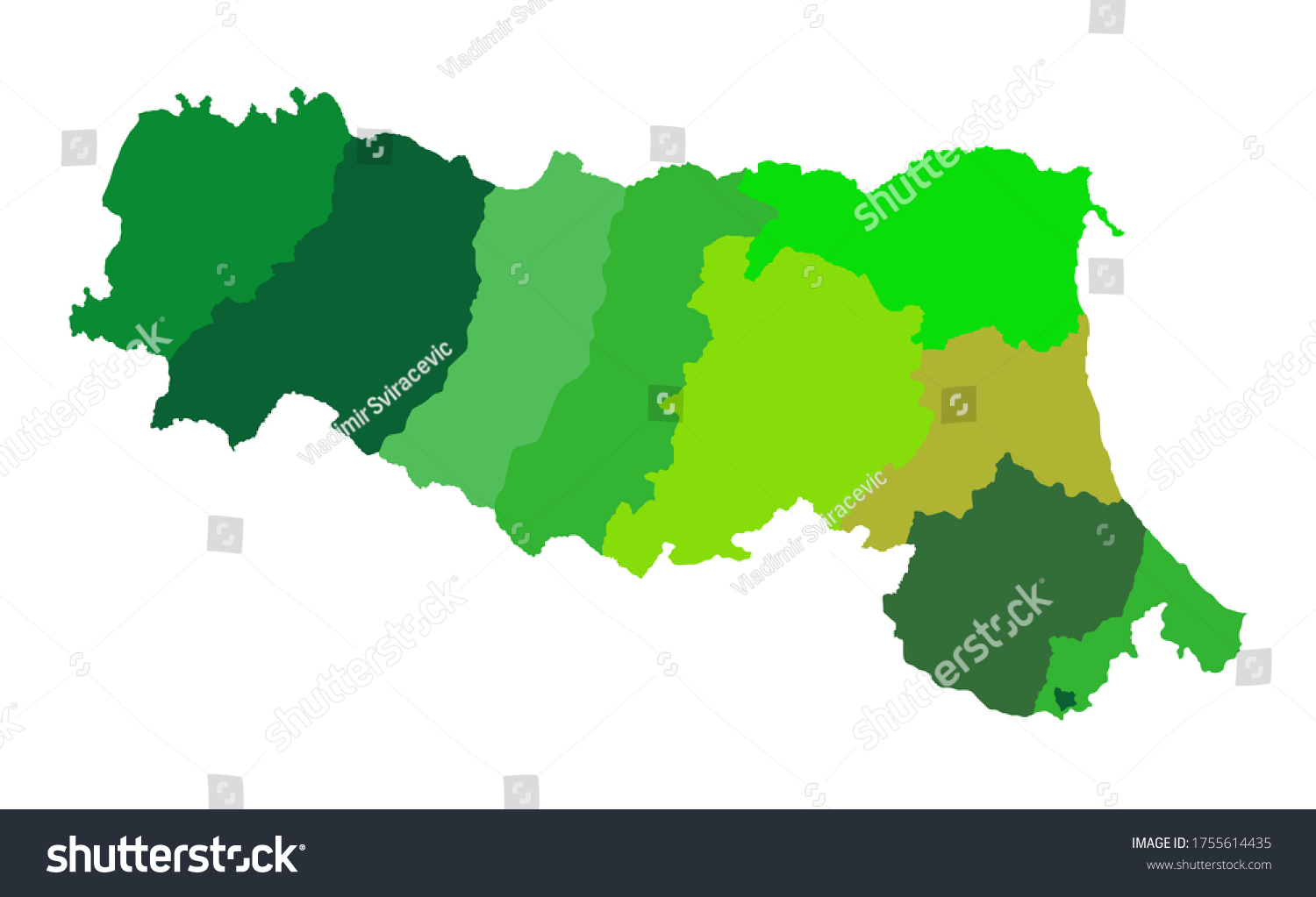 Emilia Romagna Vector Map Silhouette With Royalty Free Stock Vector Avopix Com