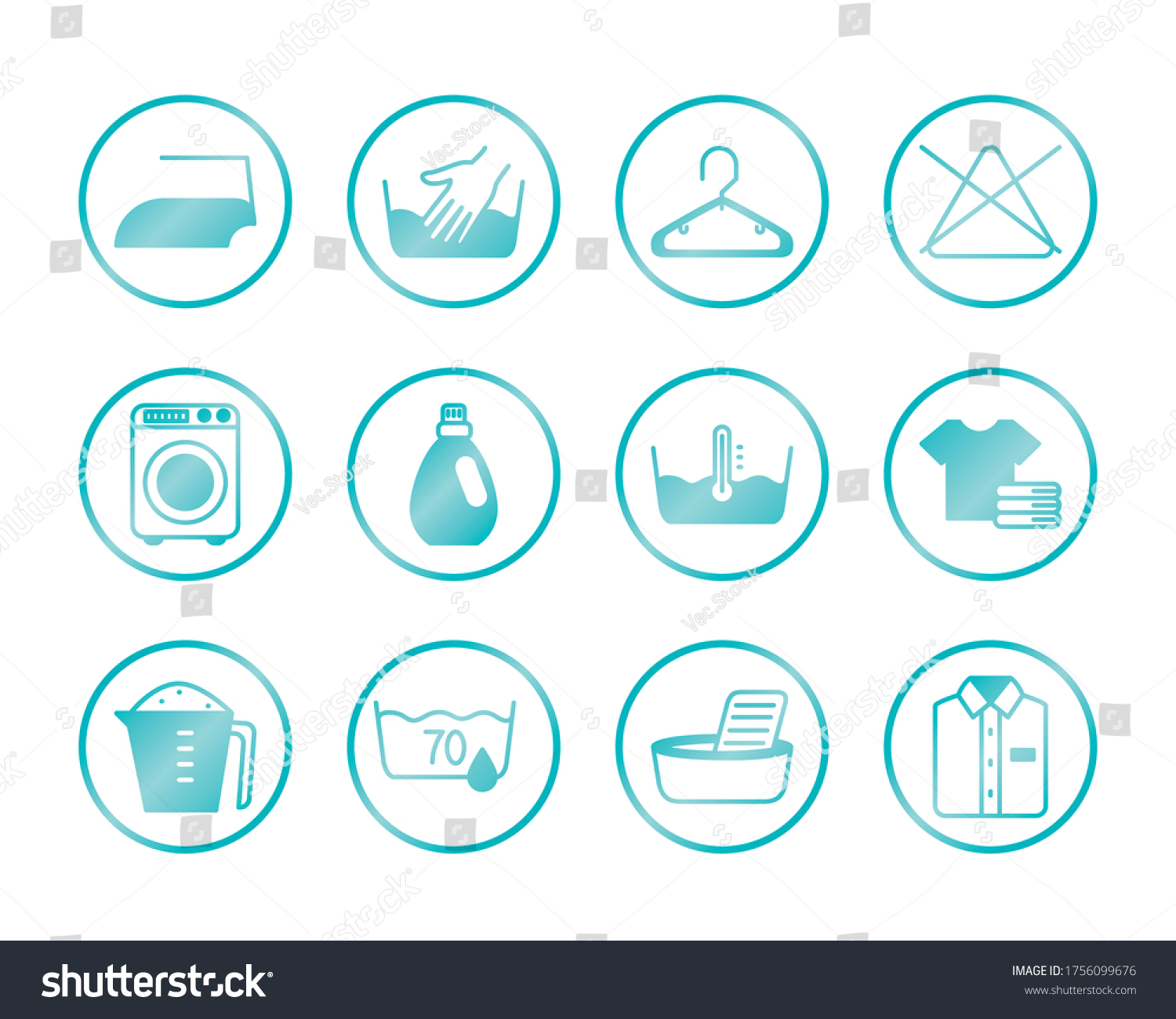 clothes and textile care symbols icon set over - Royalty Free Stock ...