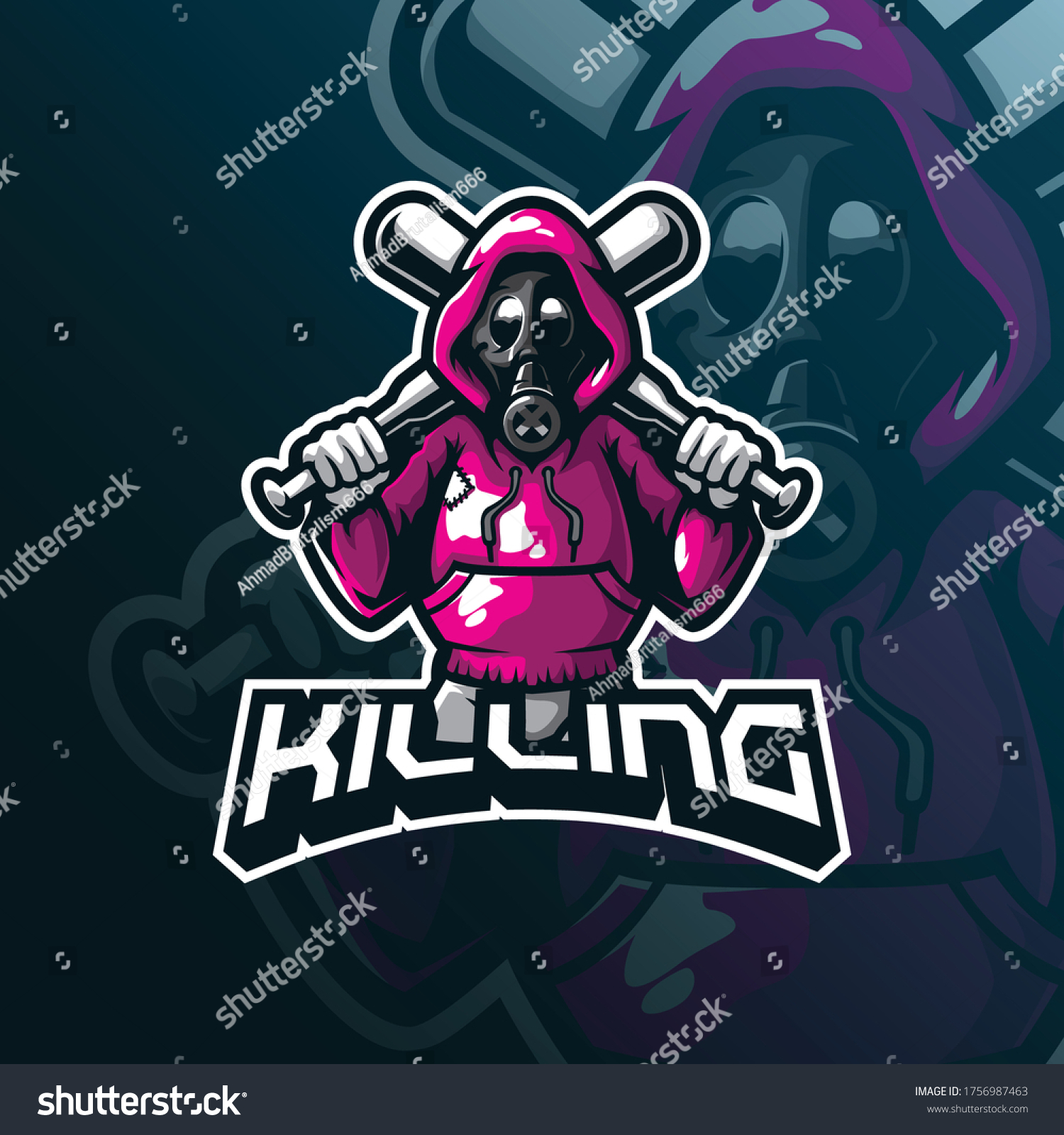 killing mascot logo design vector with modern - Royalty Free Stock ...