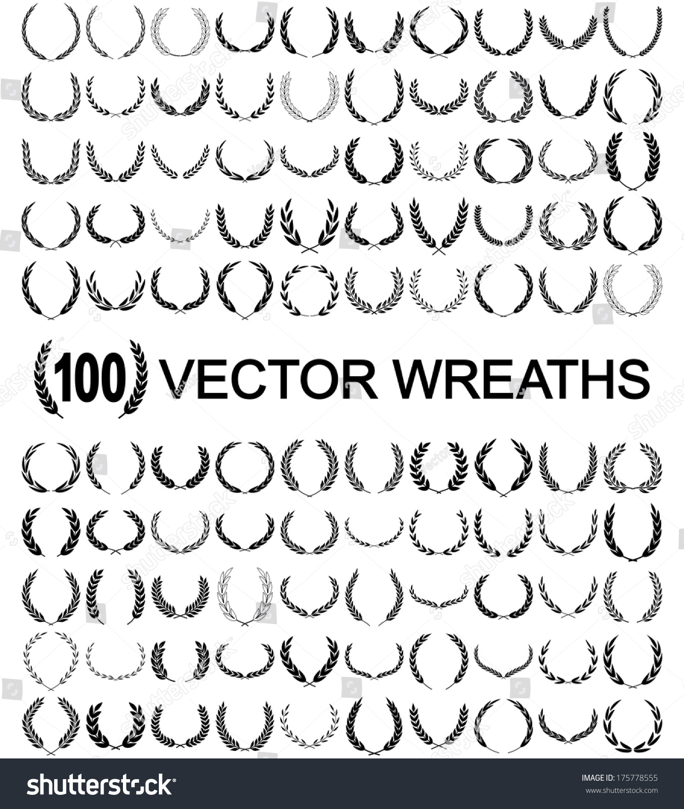 Laurel Wreaths Vector #175778555