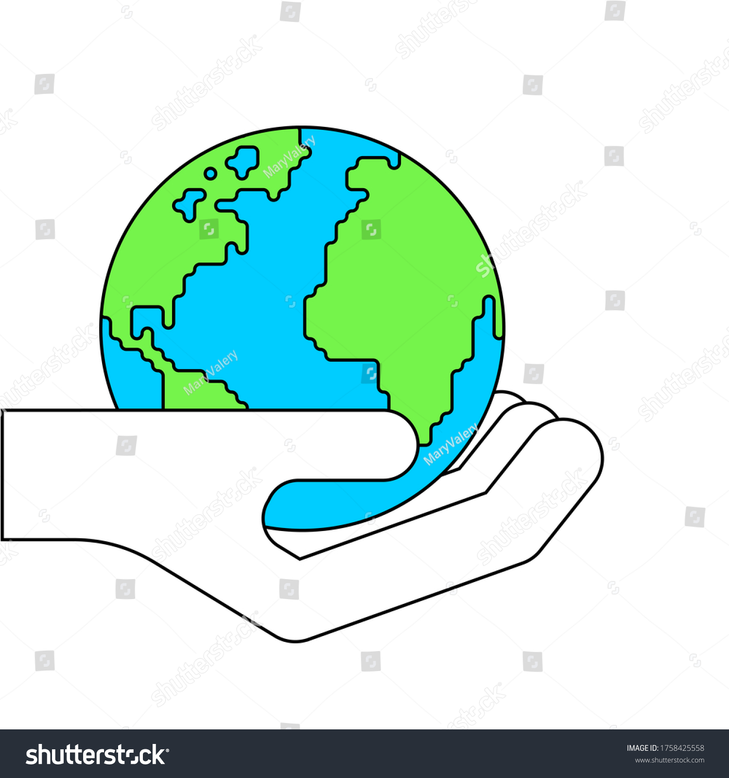 Earth in Palm up. planet - Royalty Free Stock Photo 1758425558 - Avopix.com