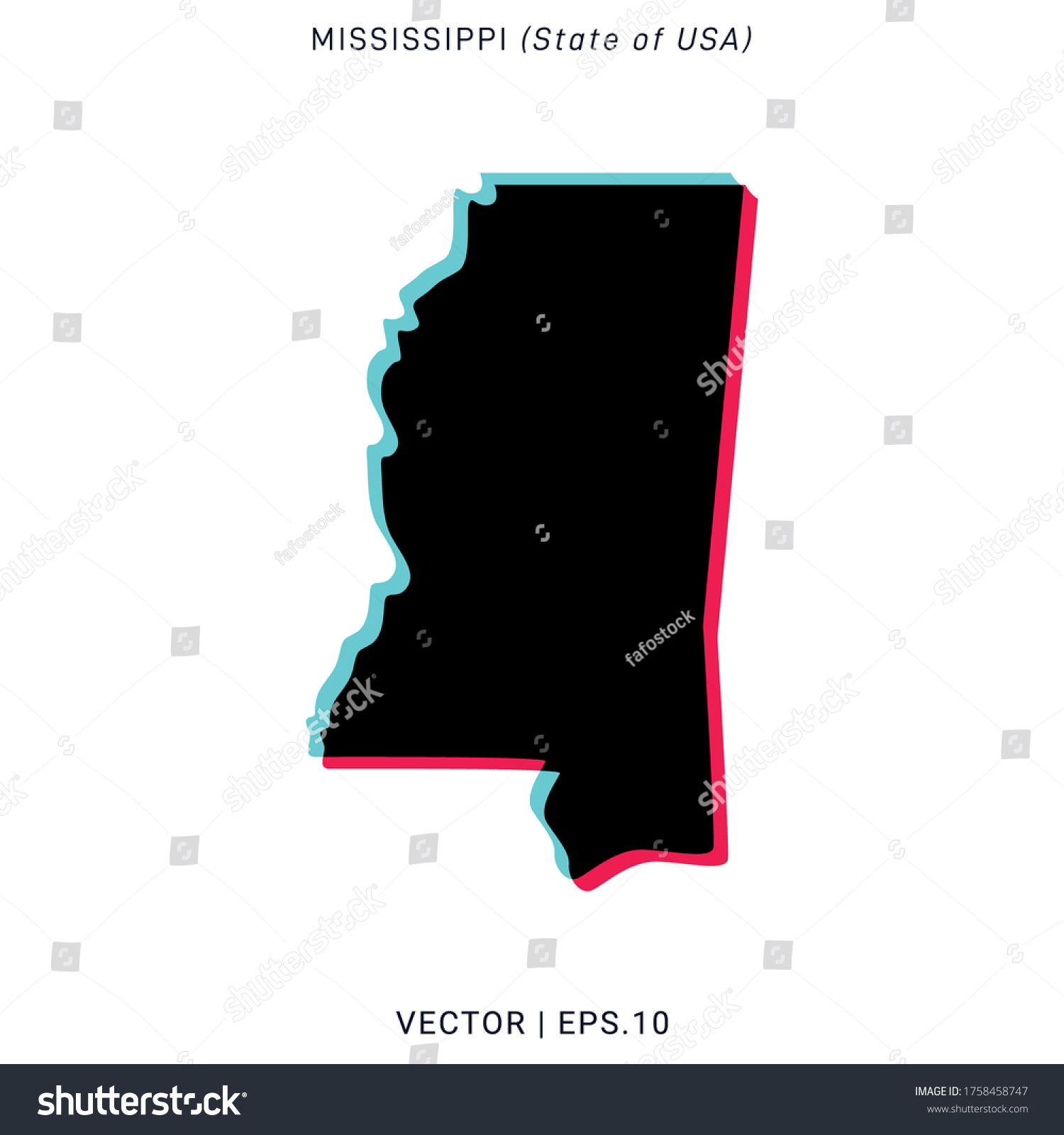 Map of Mississippi Vector Design Template - Royalty Free Stock Vector ...