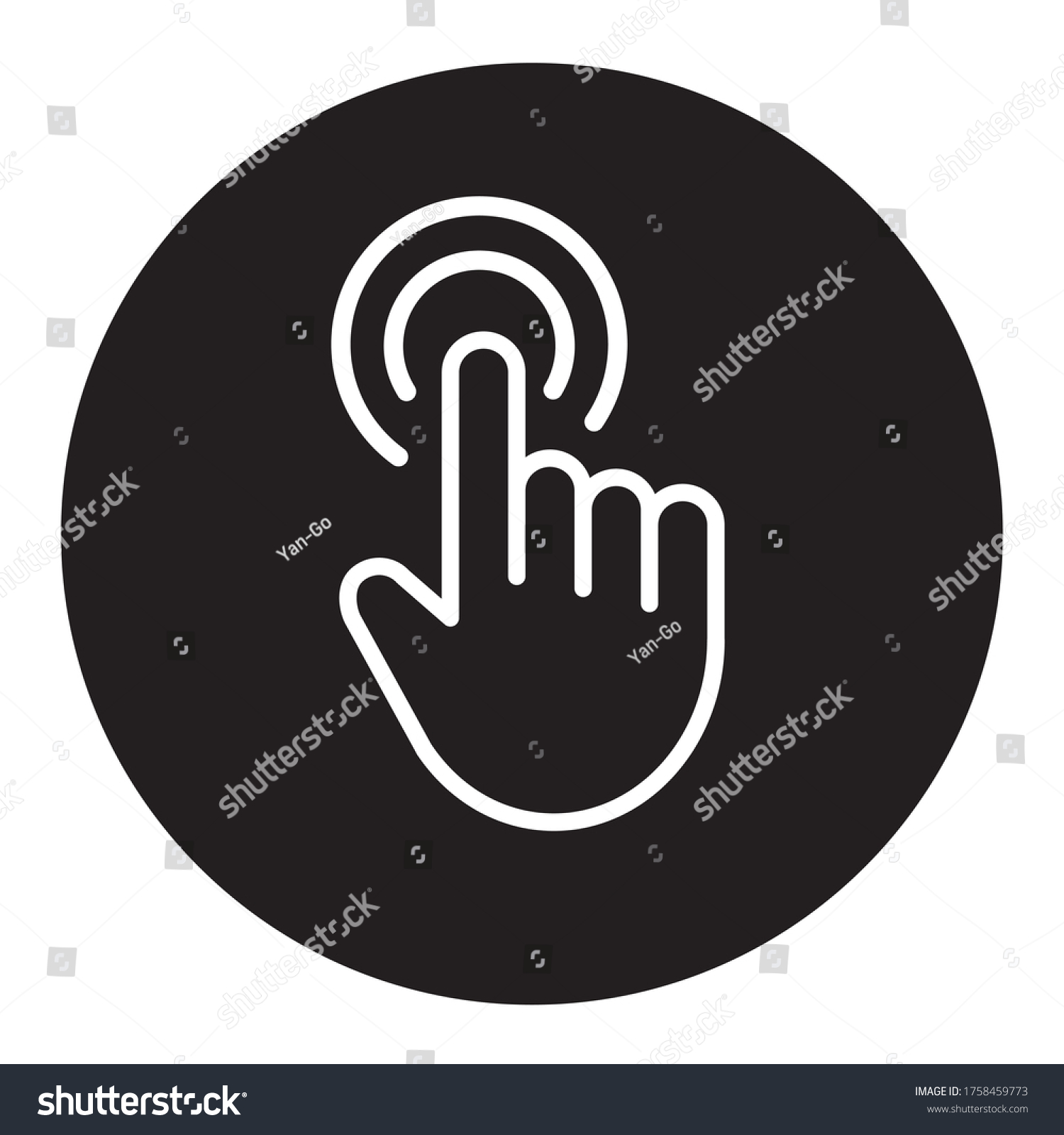 Hand click vector on black background. - Royalty Free Stock Vector ...