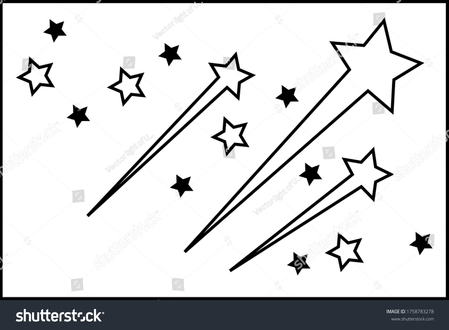 Abstract Falling Star - Black Shooting Star with - Royalty Free Stock ...