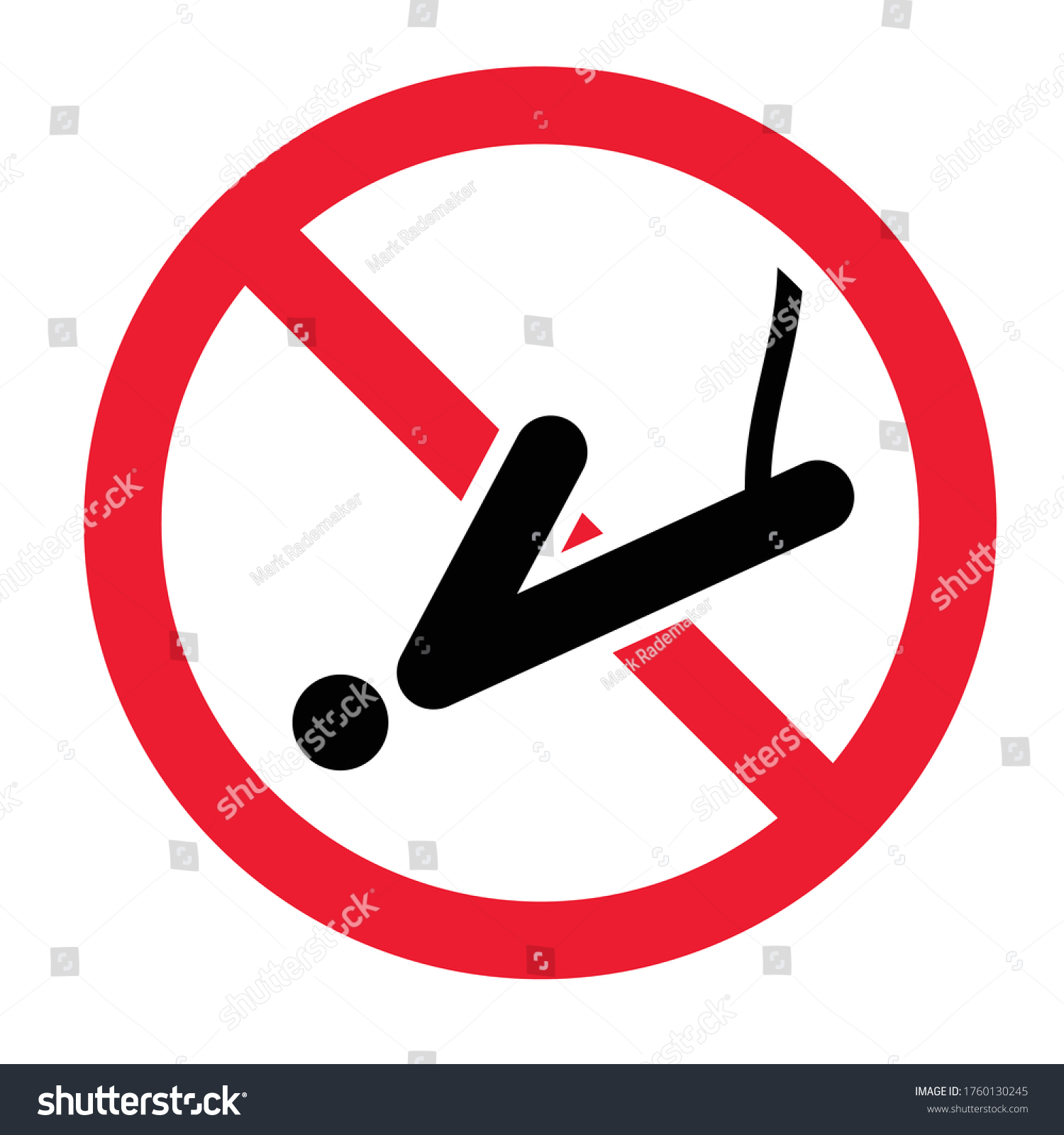 Stop No Bungee Zone Signs Warning Attention Do Royalty Free Stock Vector 1760130245