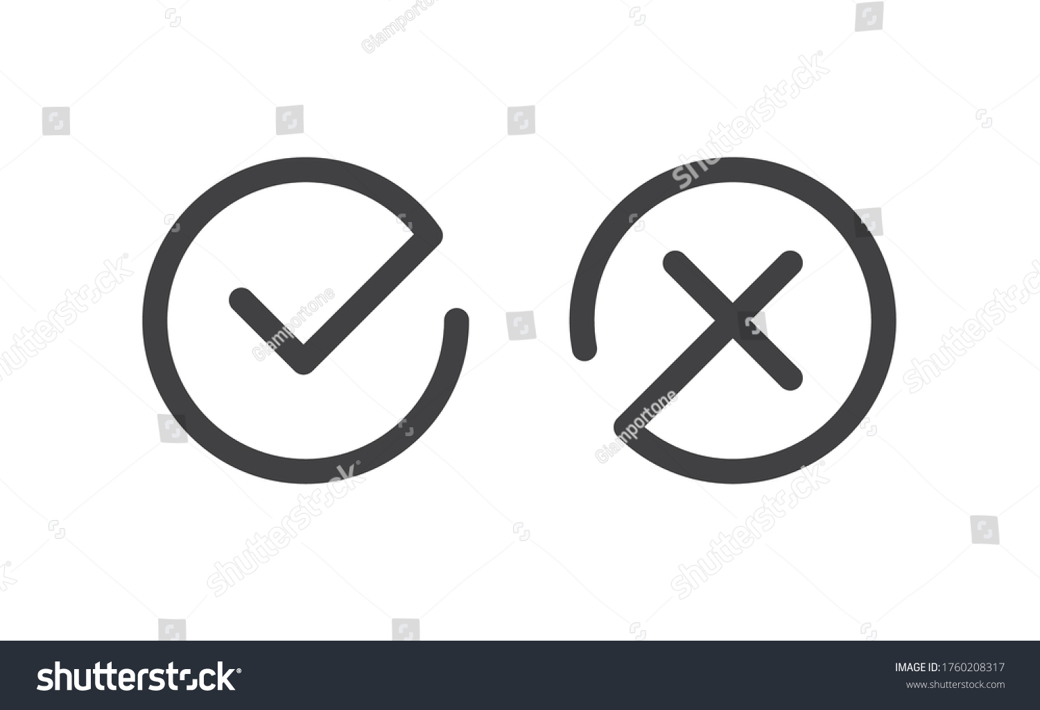 Check mark icons. Green tick symbol and red x - Royalty Free Stock ...