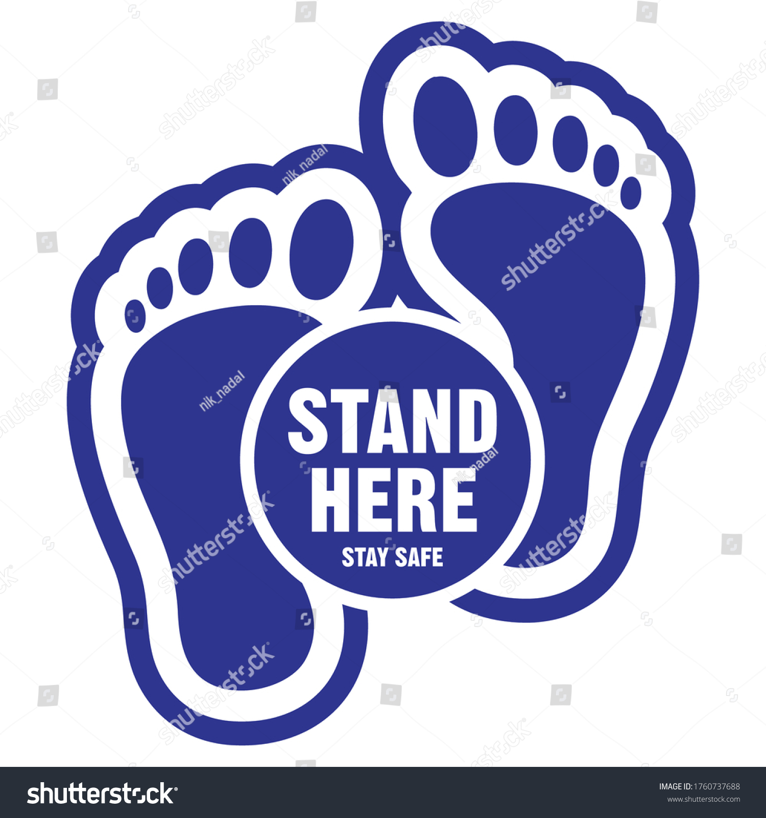 stand-here-sign-or-foot-sign-symbol-social-royalty-free-stock-vector