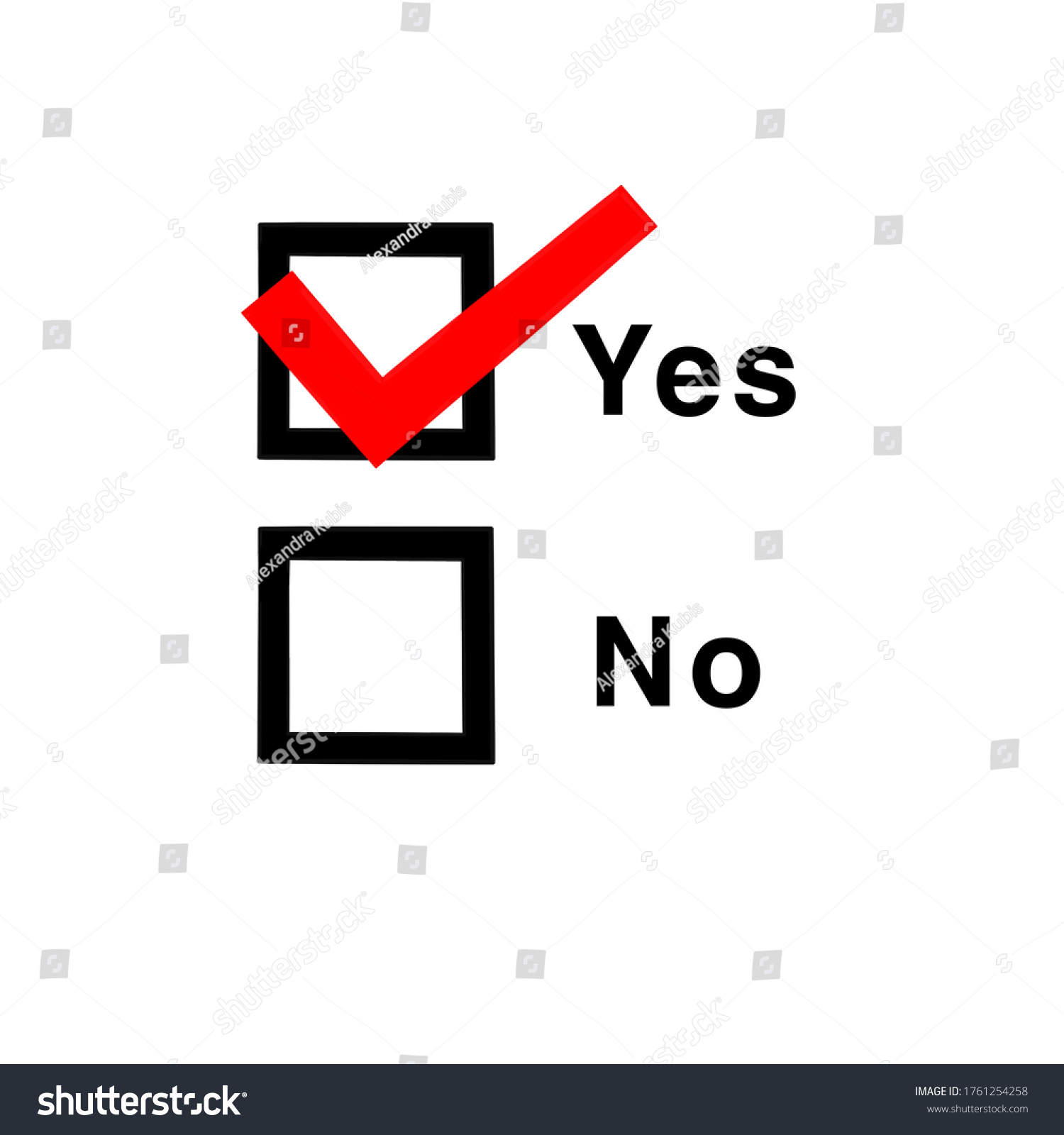 Illustration of tick boxes with yes and no - Royalty Free Stock Photo ...