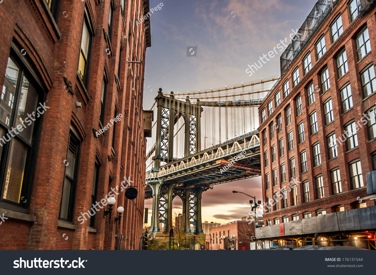 Manhattan Bridge at Sunset #176131544