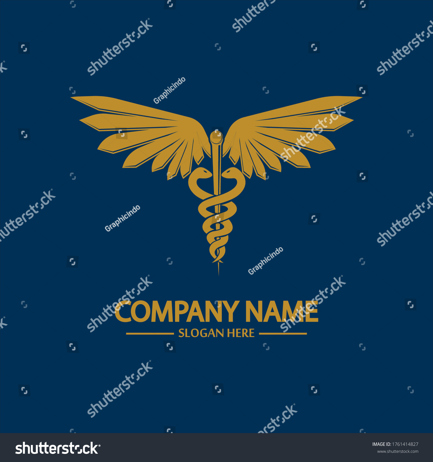 Caduceus Caduceus Logo Icon For Medical Royalty Free Stock Vector 1761414827 6354