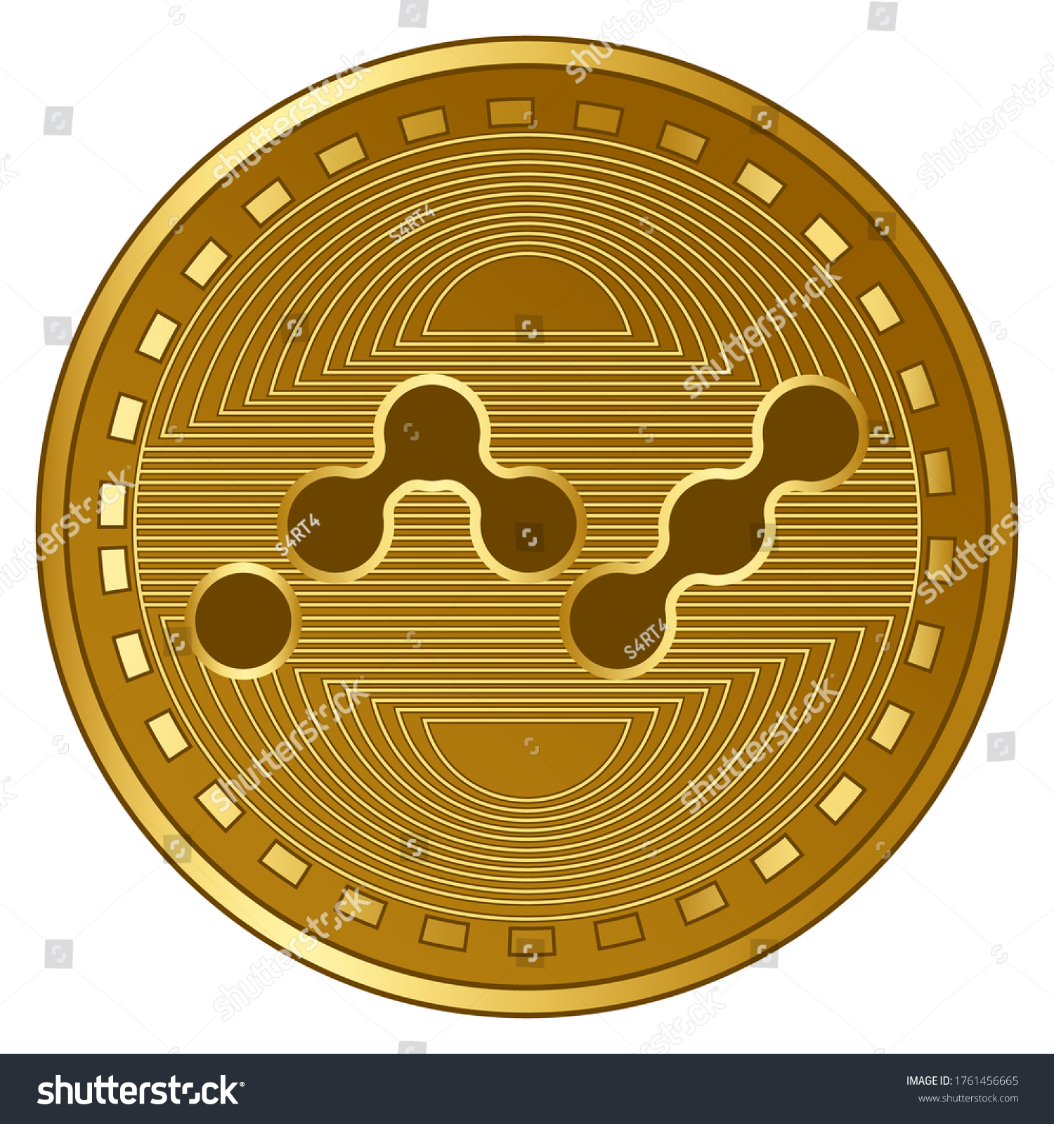 Gold Futuristic Nano Cryptocurrency Coin Vector Royalty Free Stock Vector 1761456665 6123